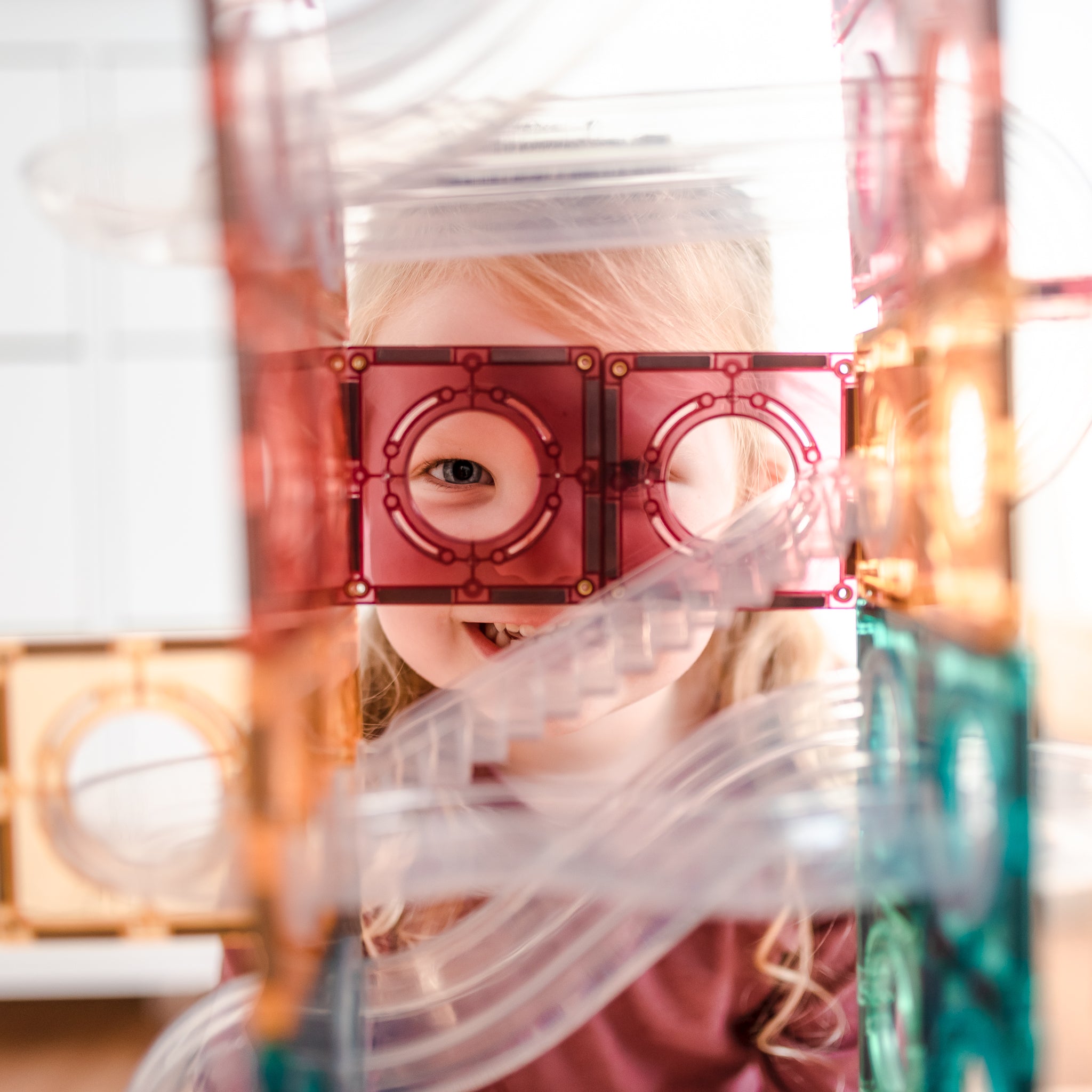 Jeux de tuiles magnétiques Connetix pastel ball run pack parcours de balles 106 pièces vendu par Olie & co