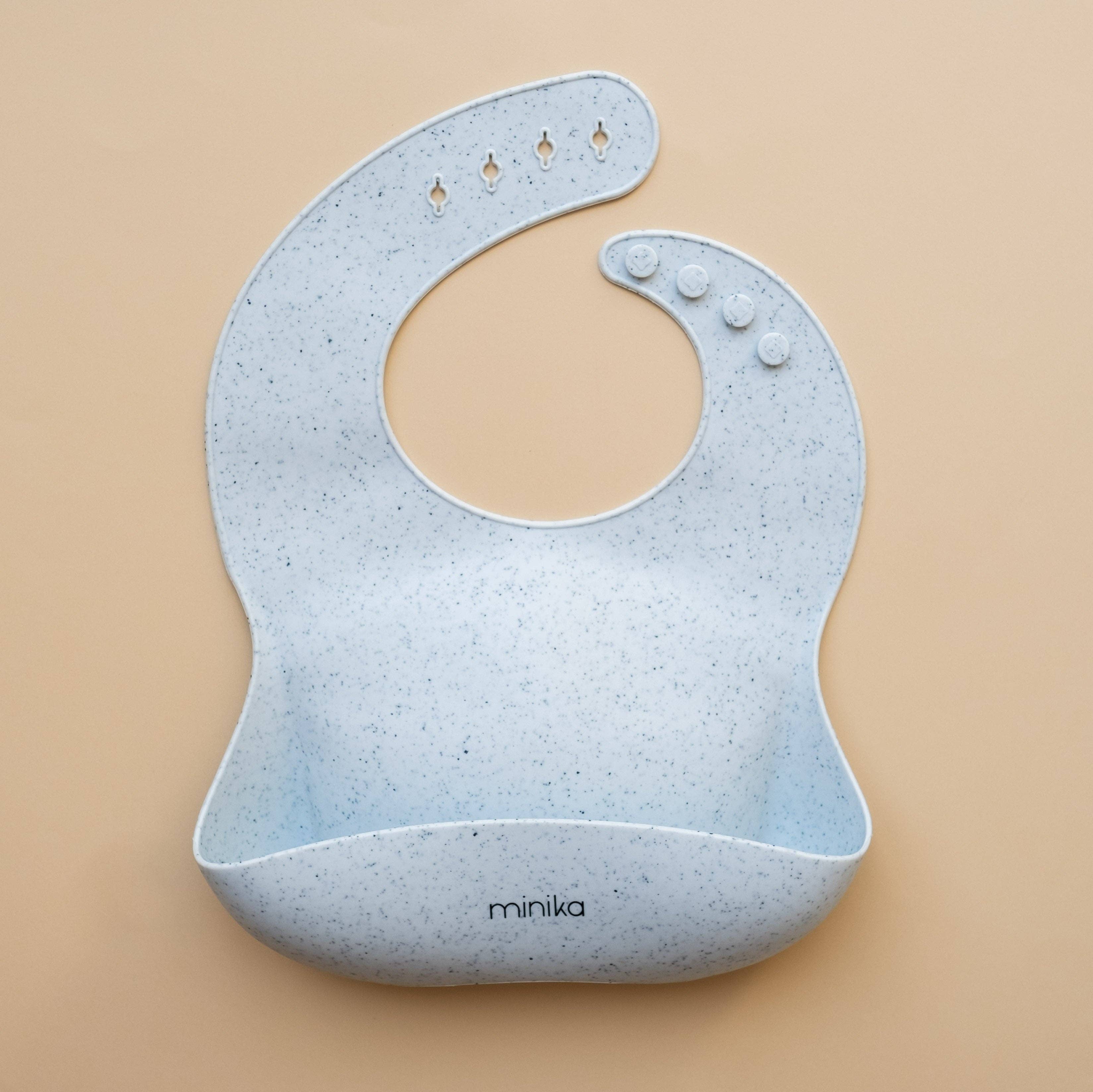 Bavoir en silicone | Bleu glacier