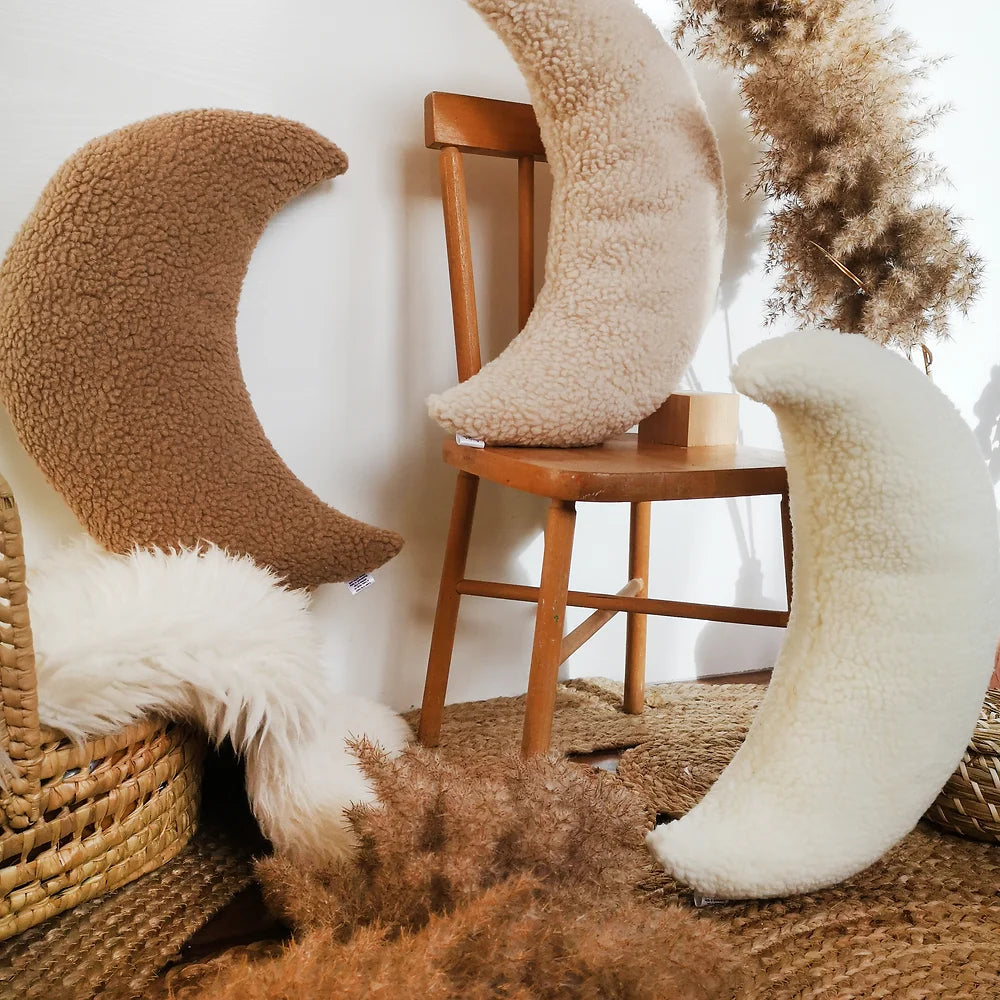 Coussin lune | Sherpa | Beige