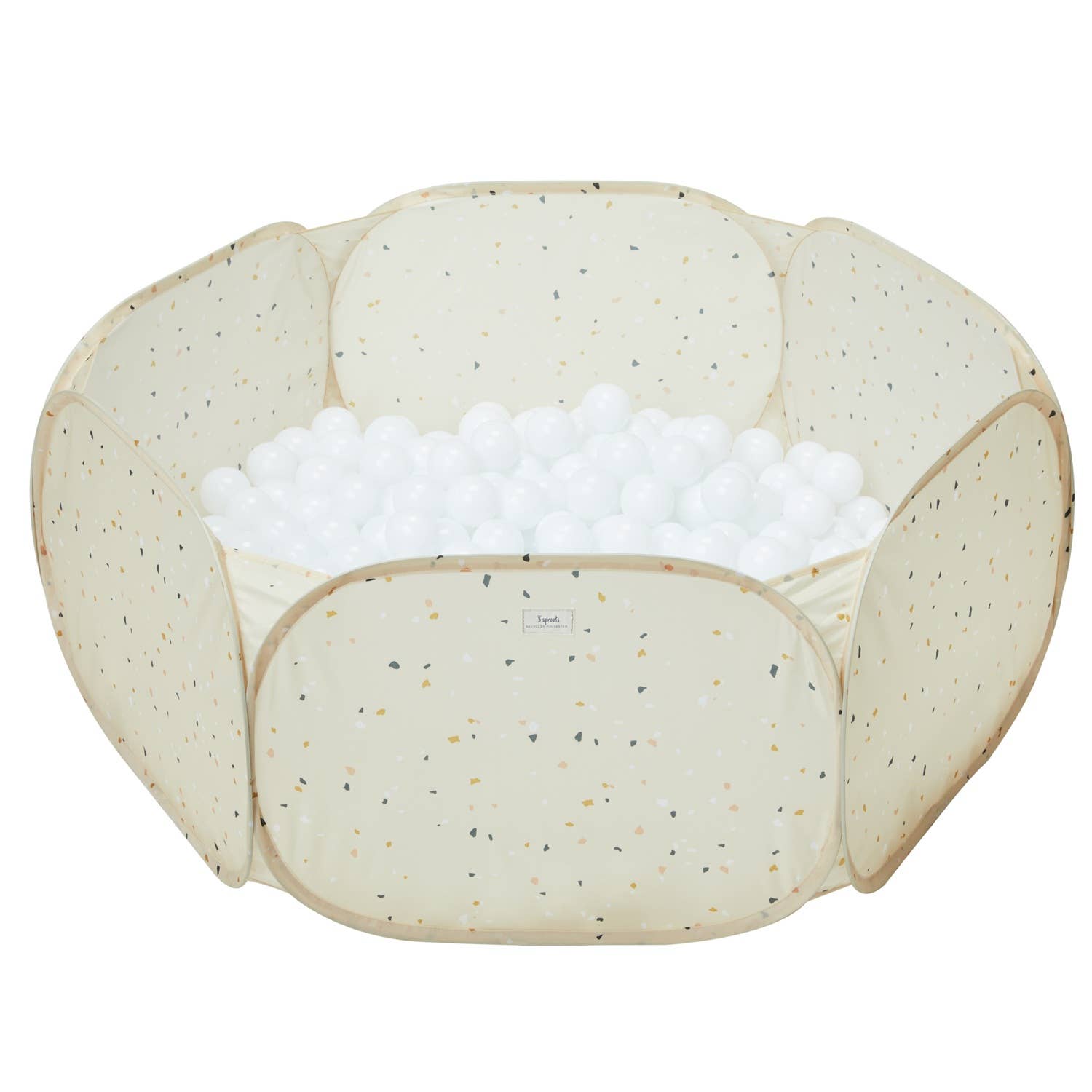 Piscine à balles enfant tissu recyclé | Terrazzo Beige