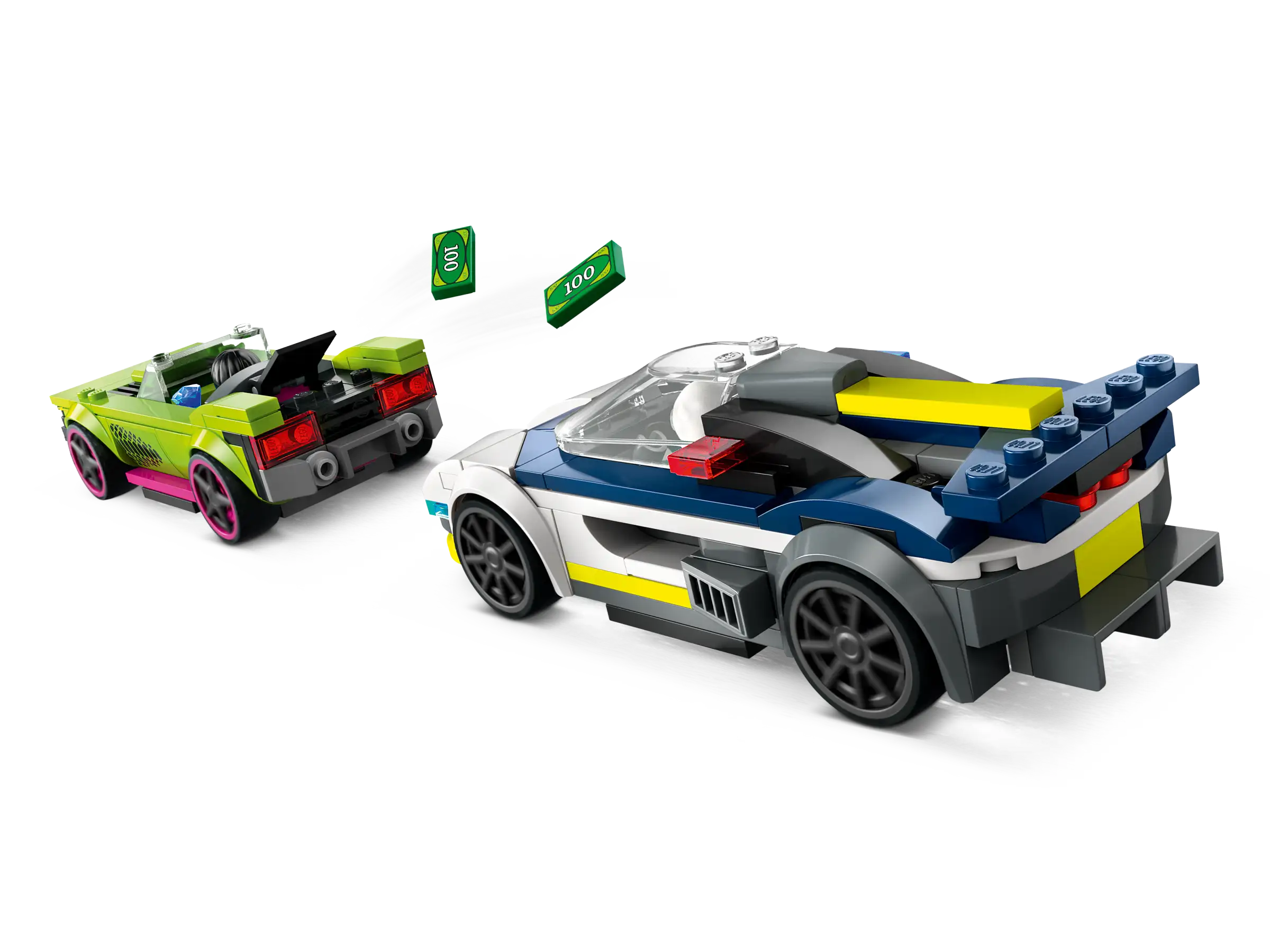 LEGO® city | La poursuite entre la voiture de police et la voiture puissante
