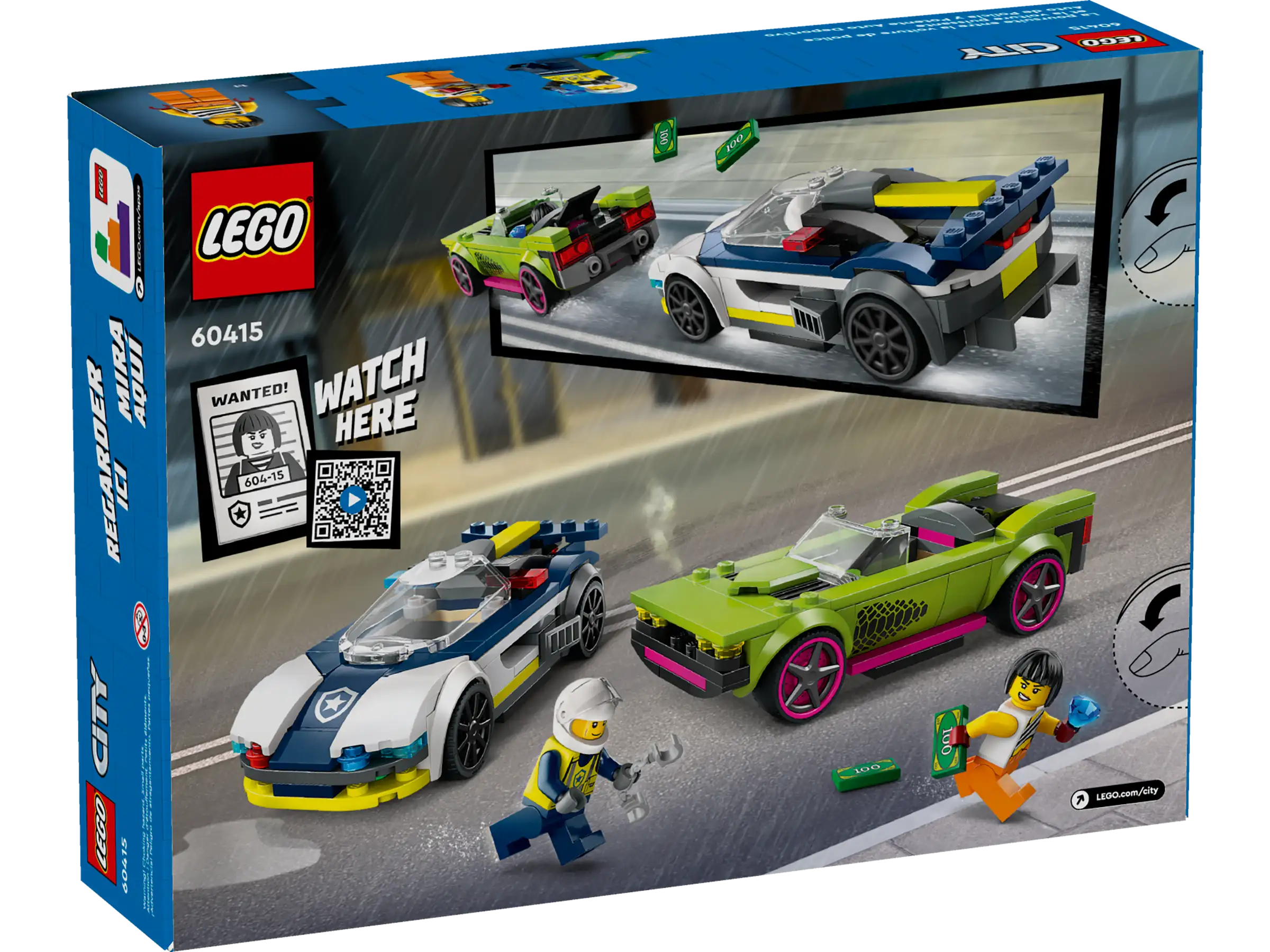 LEGO® city | La poursuite entre la voiture de police et la voiture puissante