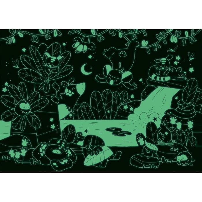 Puzzle phosphorescent | La cascade | Dans la jungle | 24 pcs