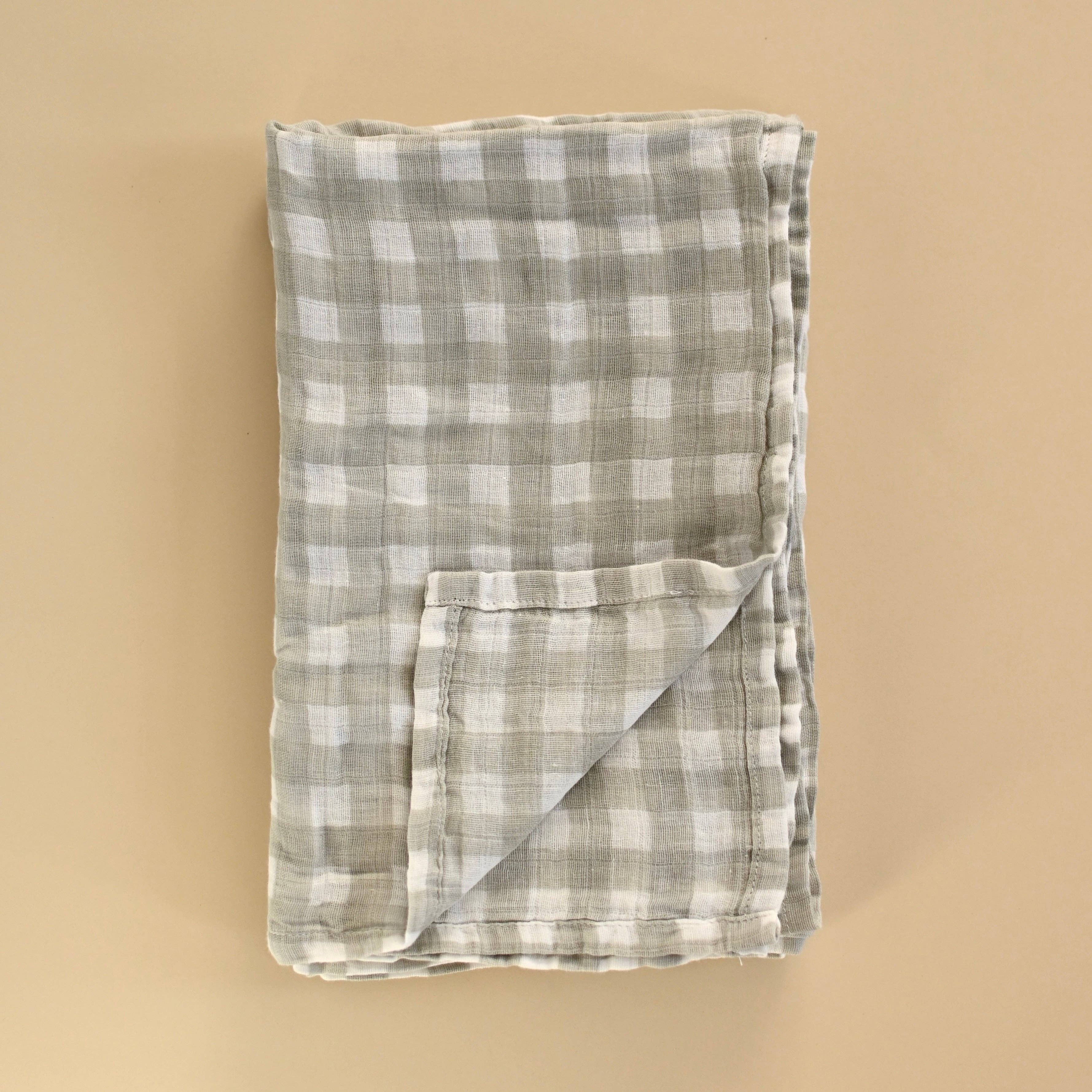 Mousseline de coton | Vichy sauge