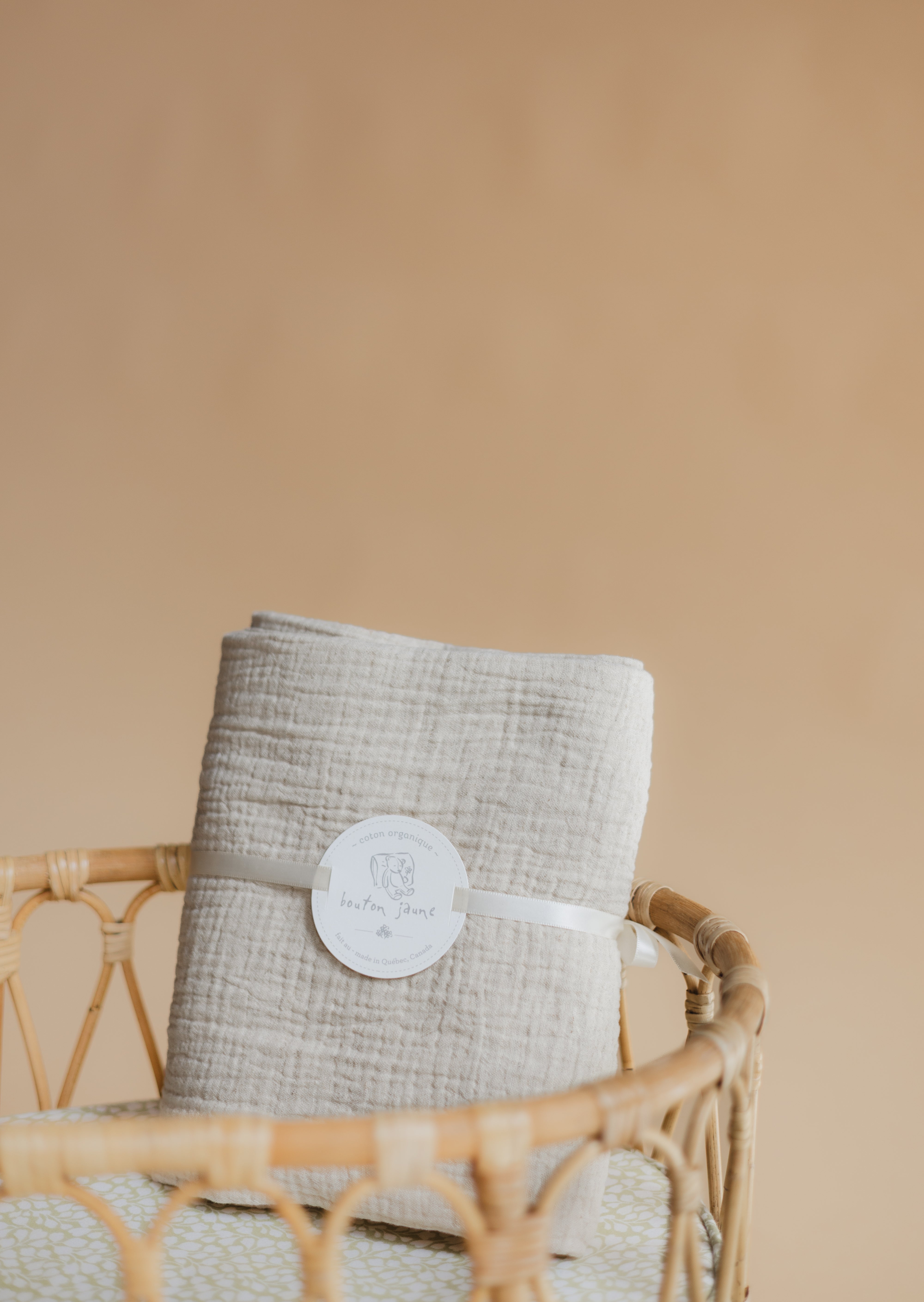 Mousseline en coton & en lin | Beige naturel deux tons