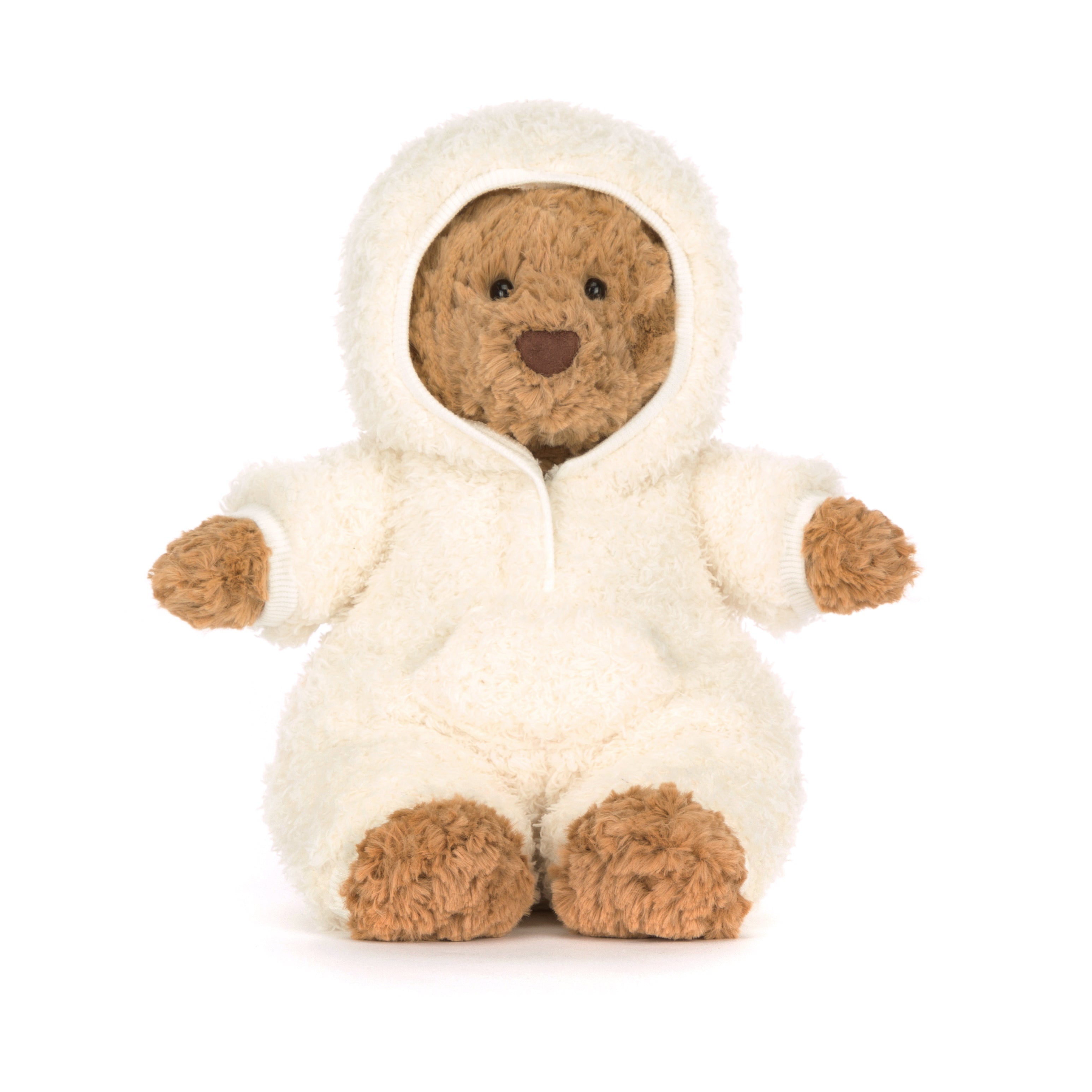 Peluche Jellycat | Ours Bartholomew en combinaison blanche all-in-one