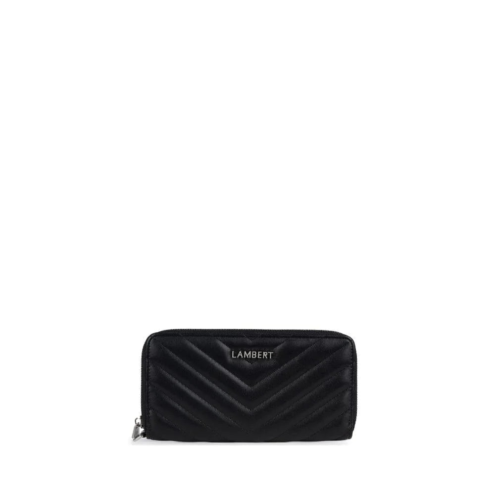 Le Frida | Portefeuille matelassé en cuir vegan noir