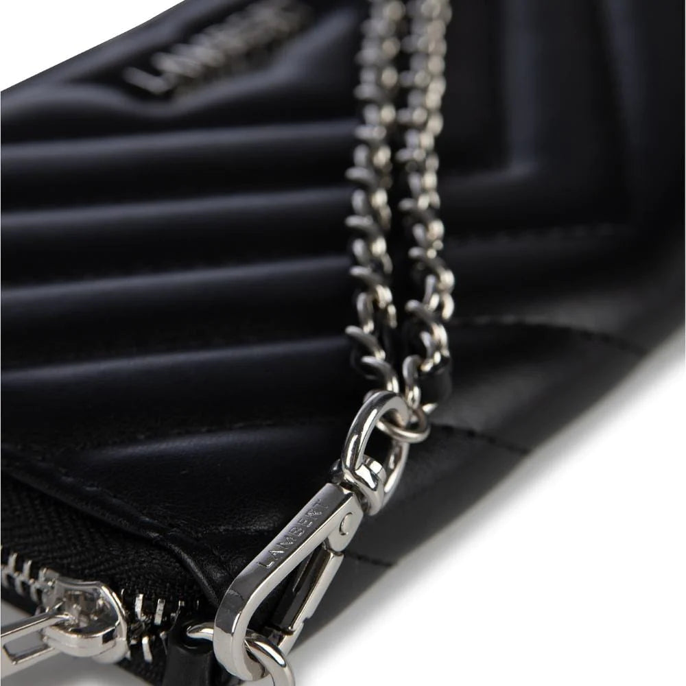Le Frida | Portefeuille matelassé en cuir vegan noir