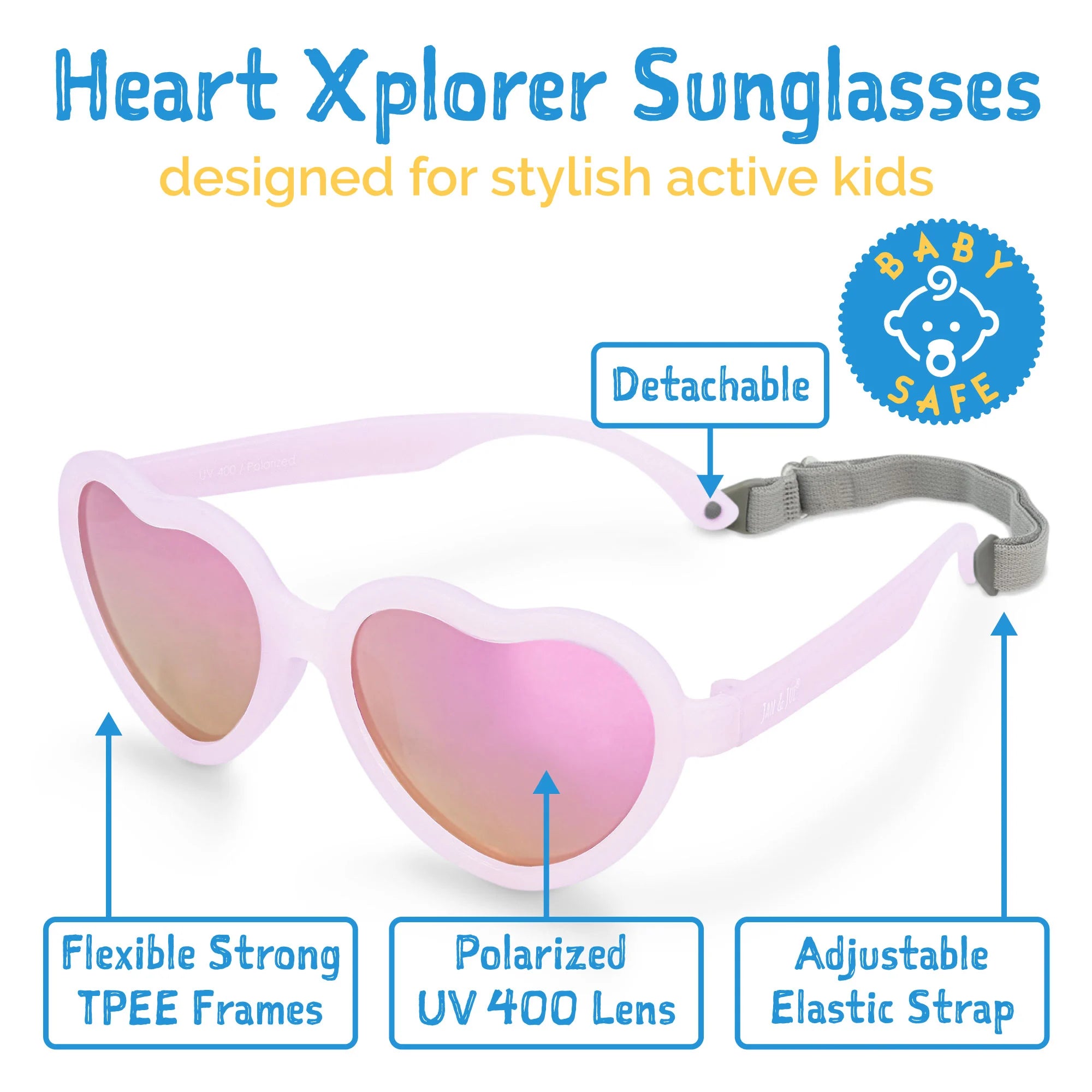 Lunettes de soleil polarisées coeur pour enfants | Lavande givrée