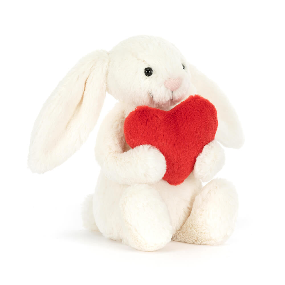 Peluche | Lapin bashful crème avec coeur