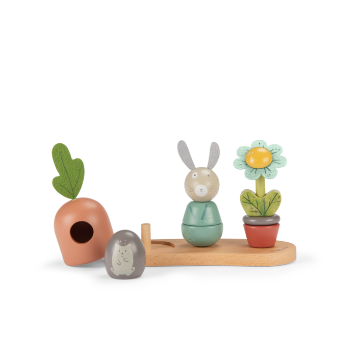 Jouet à empiler en bois multi-activités | Trois petits lapins