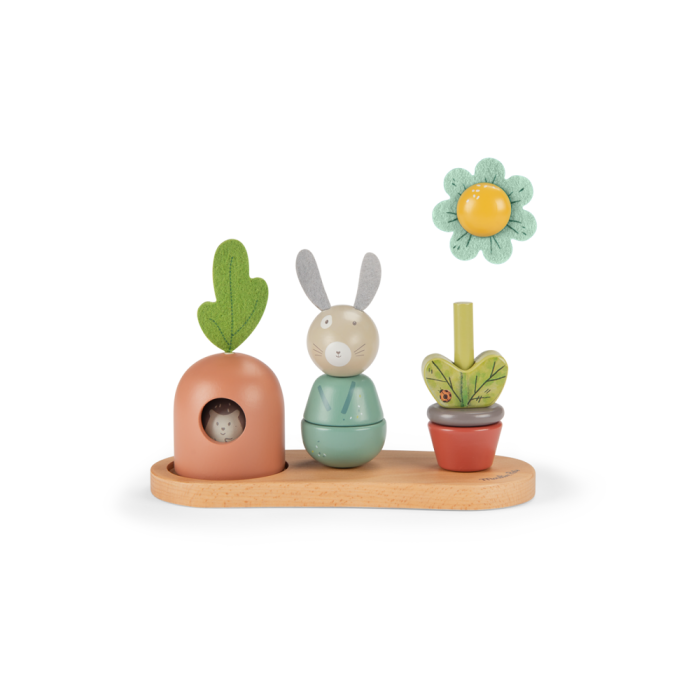 Jouet à empiler en bois multi-activités | Trois petits lapins
