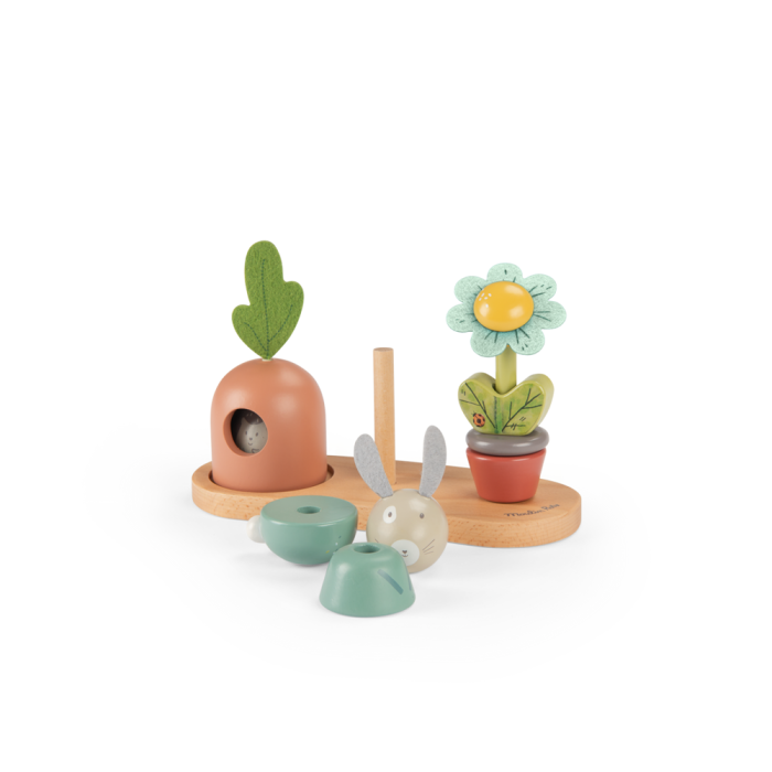 Jouet à empiler en bois multi-activités | Trois petits lapins