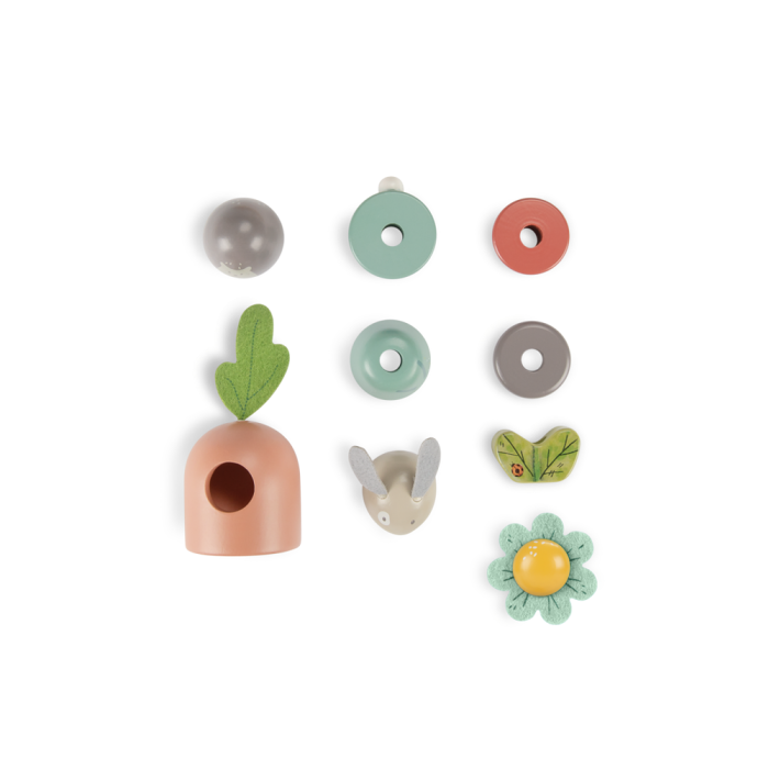 Jouet à empiler en bois multi-activités | Trois petits lapins