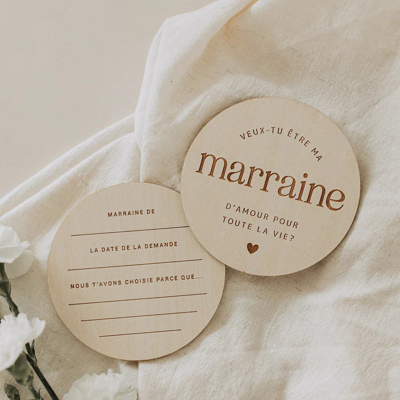 Wooden Pastille | Veux-tu être ma marraine?