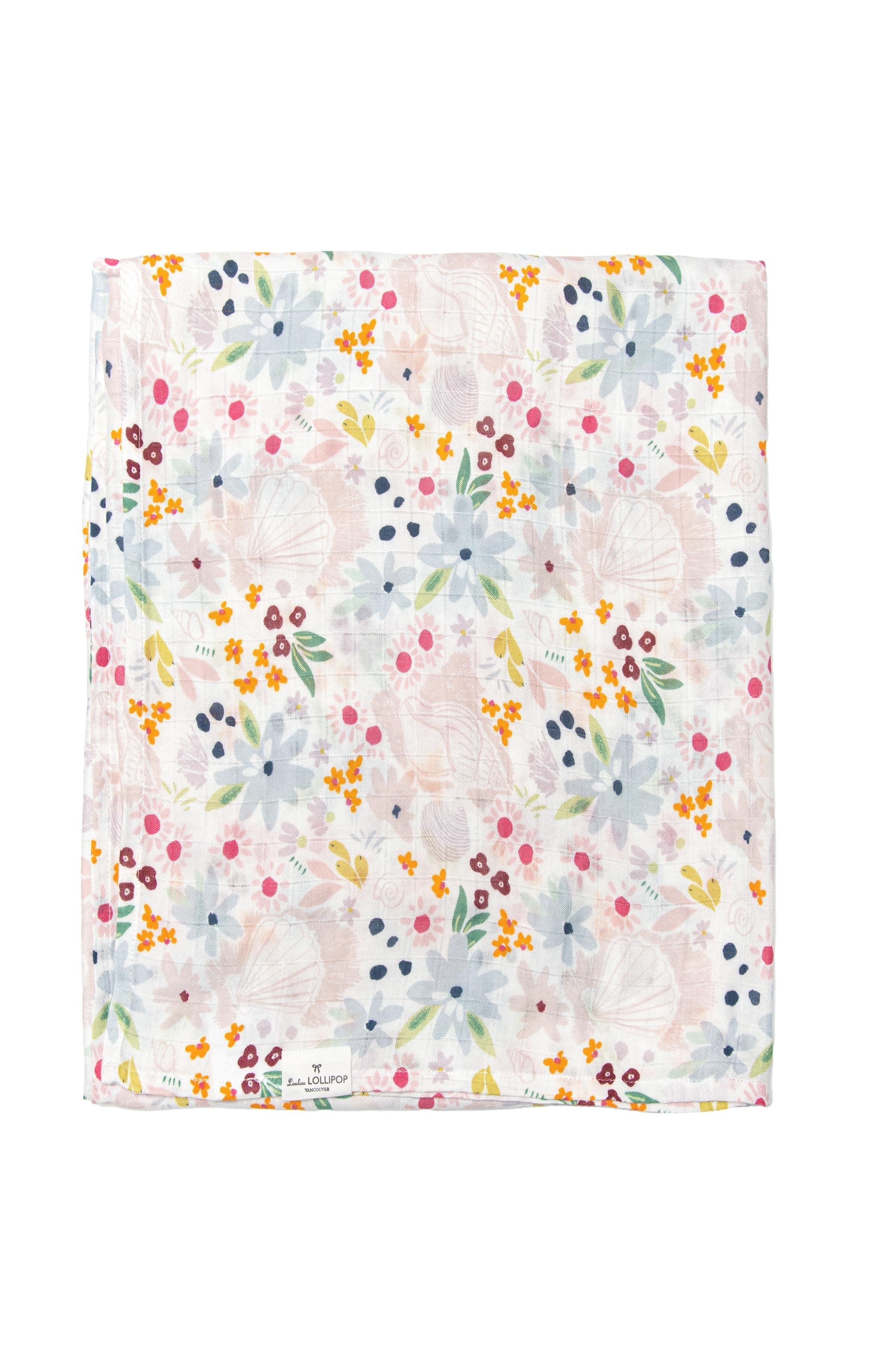 Bamboo & cotton muslin blanket | Shell floral