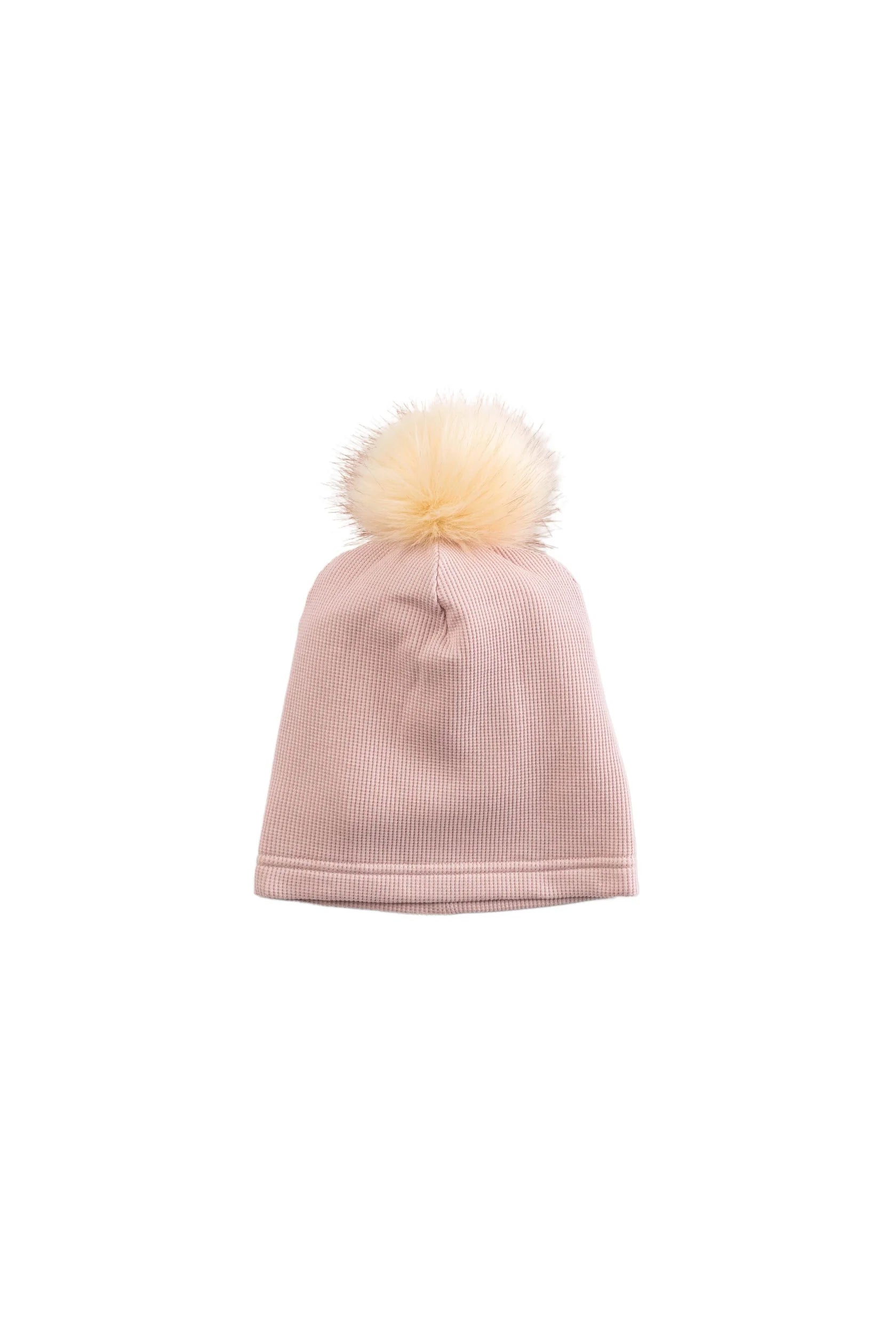 Waffle pom pom hat | Blush pink