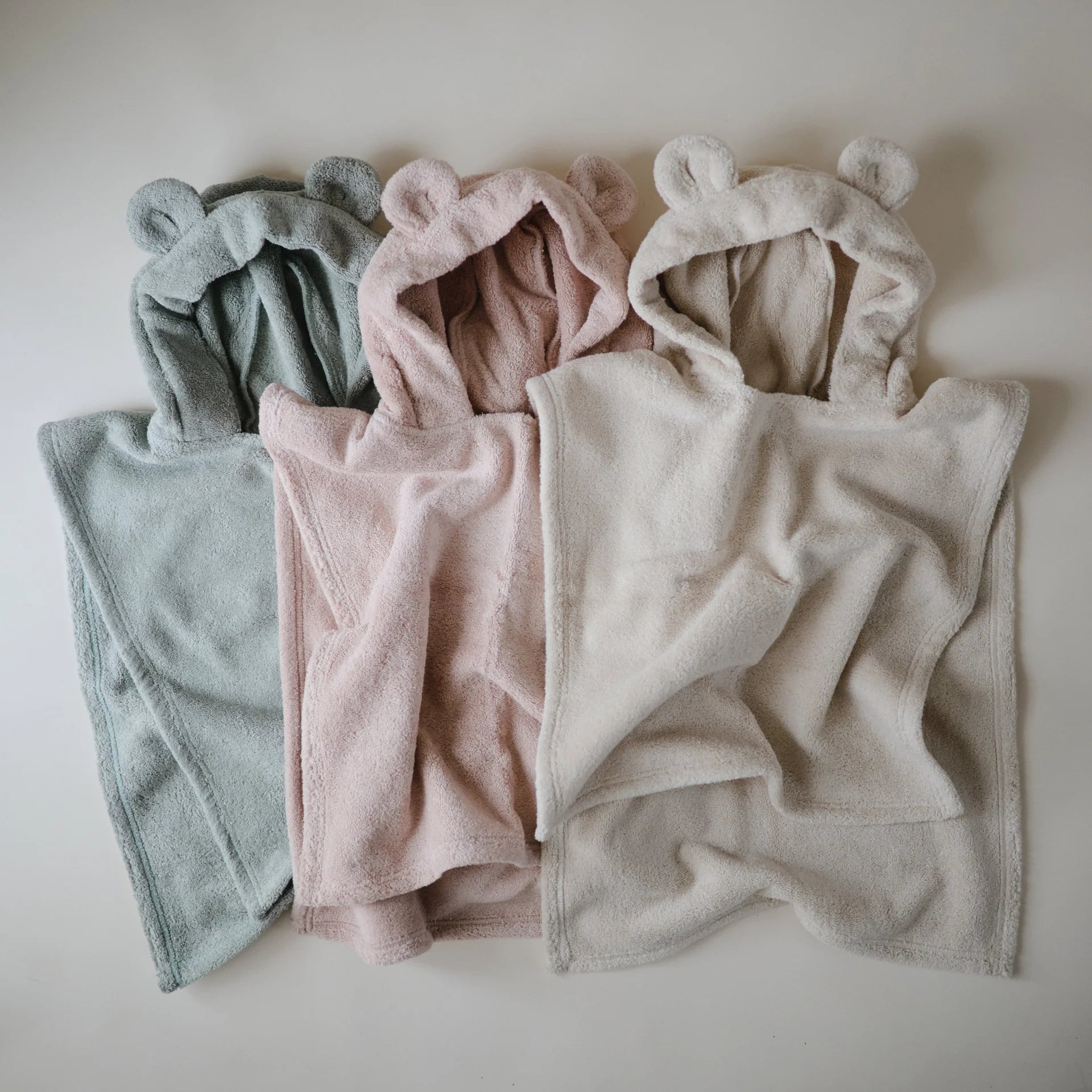 Serviette poncho ours | Blush