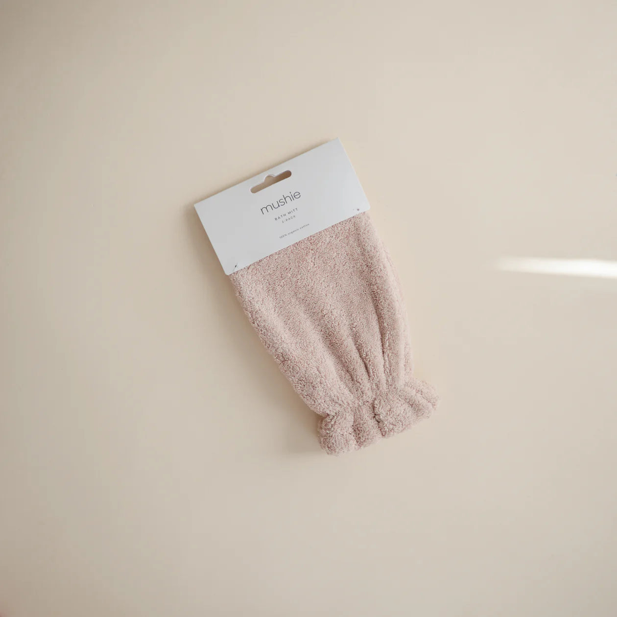 Organic cotton bath mitt 2-pack | Blush