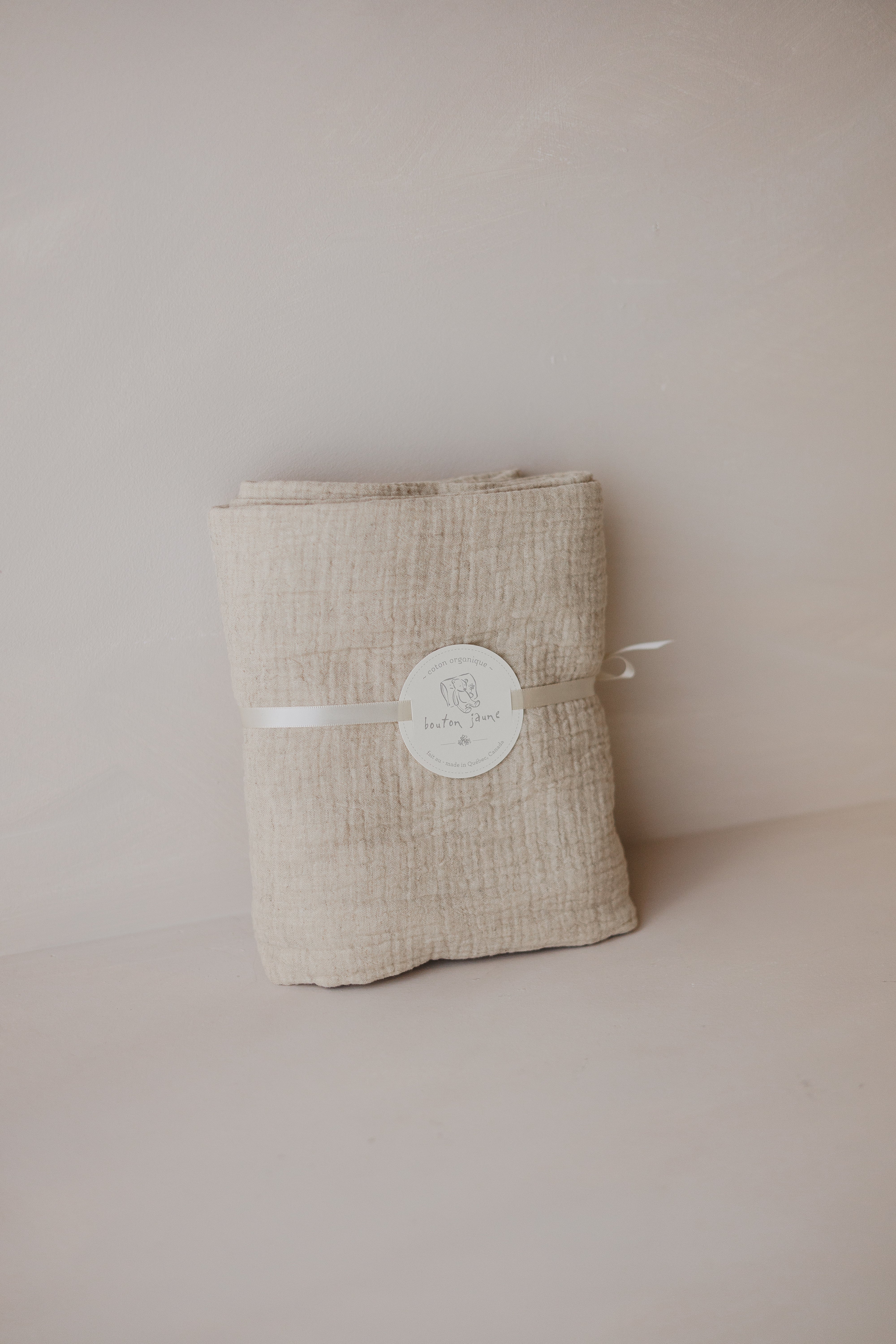 Organic cotton & linen muslin | Natural beige, two tones