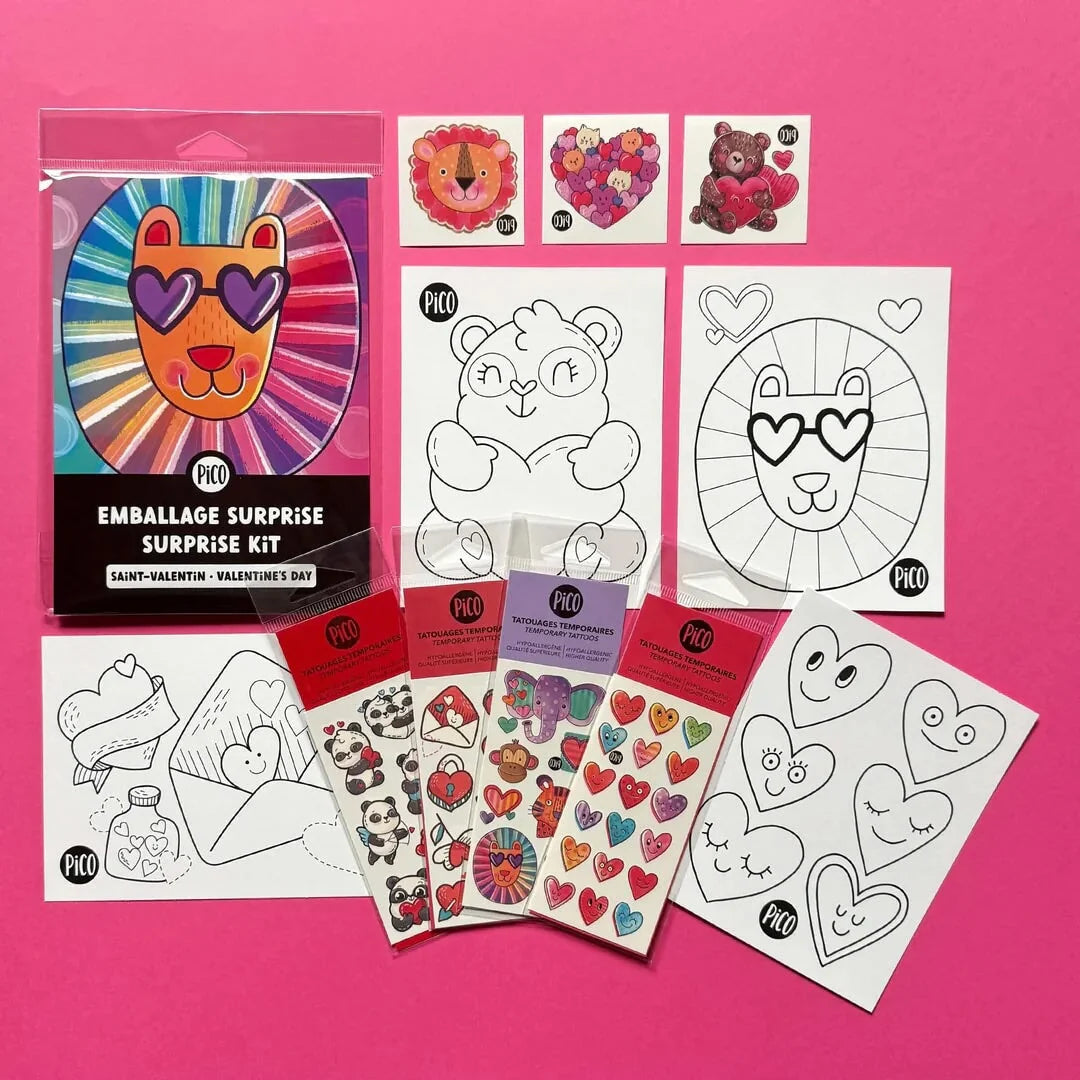Ensemble surprise | tatouages & coloriages | St-Valentin