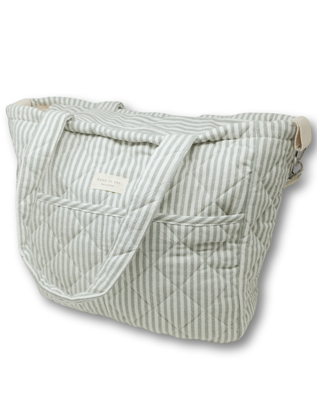 Sac à couches en coton biologique | Ligné sauge