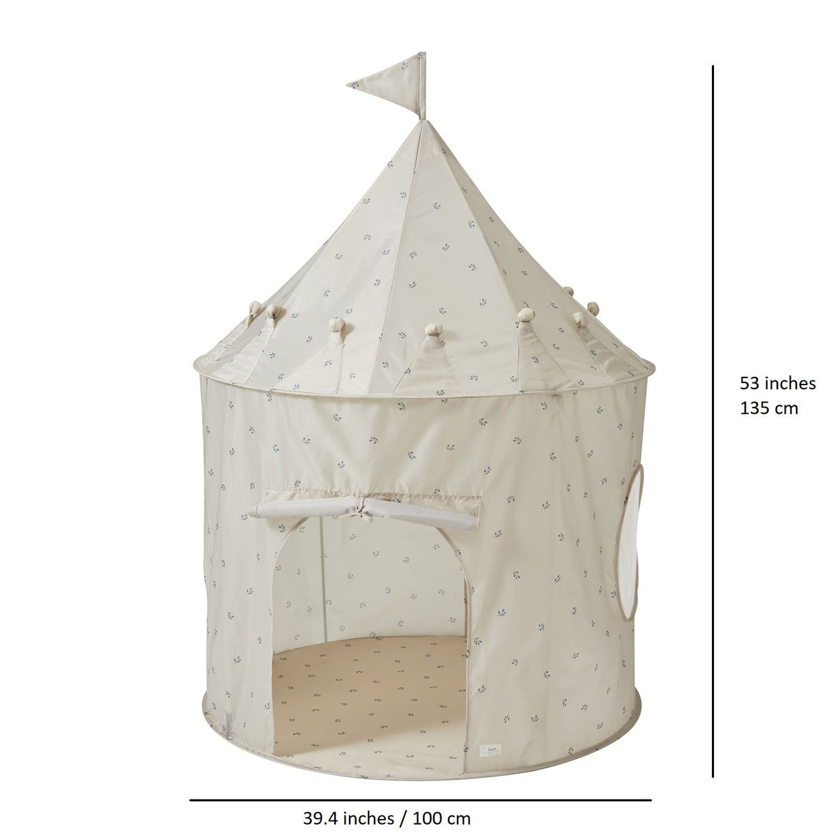 Recycled Fabric Play Tent | Blueberry Ivory