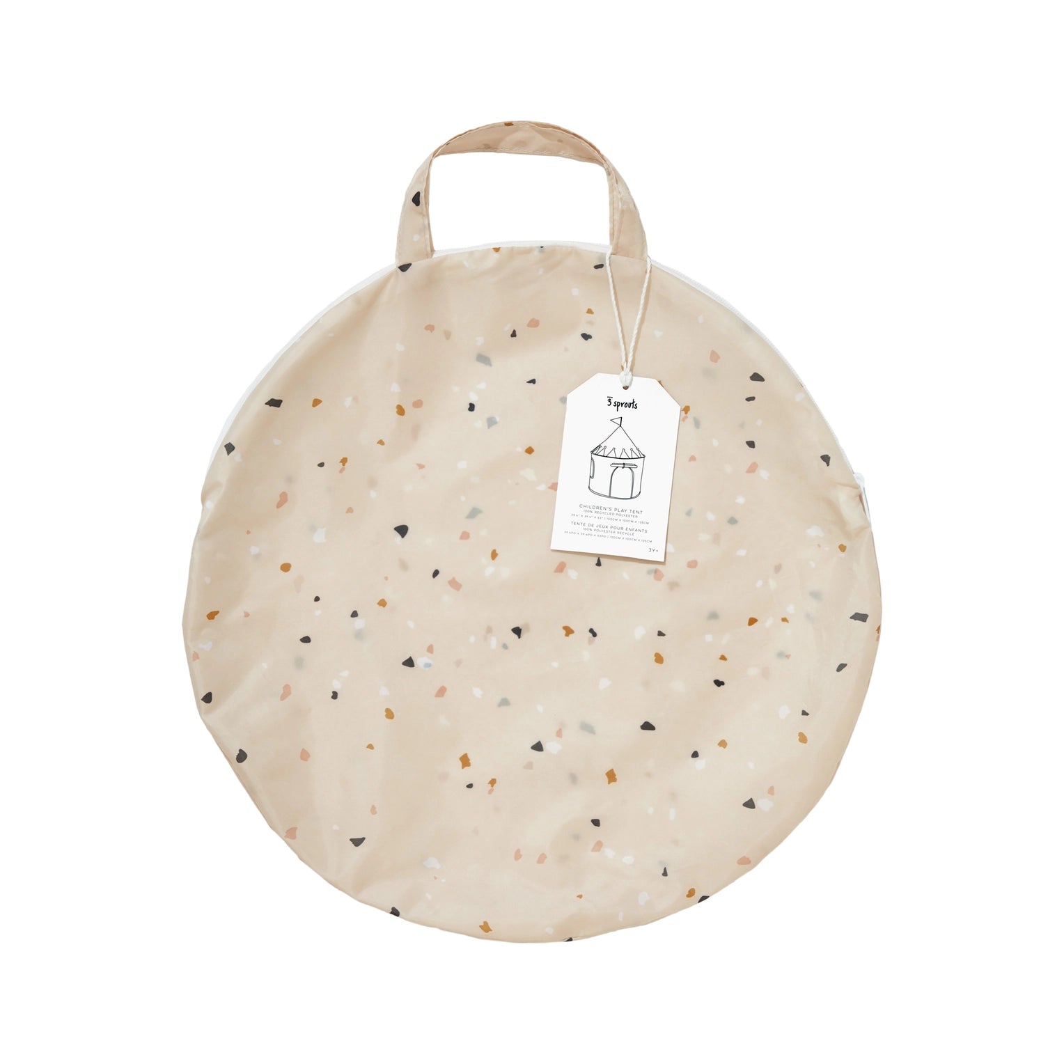 Tente de jeu en tissu recyclé | Beige Terrazzo