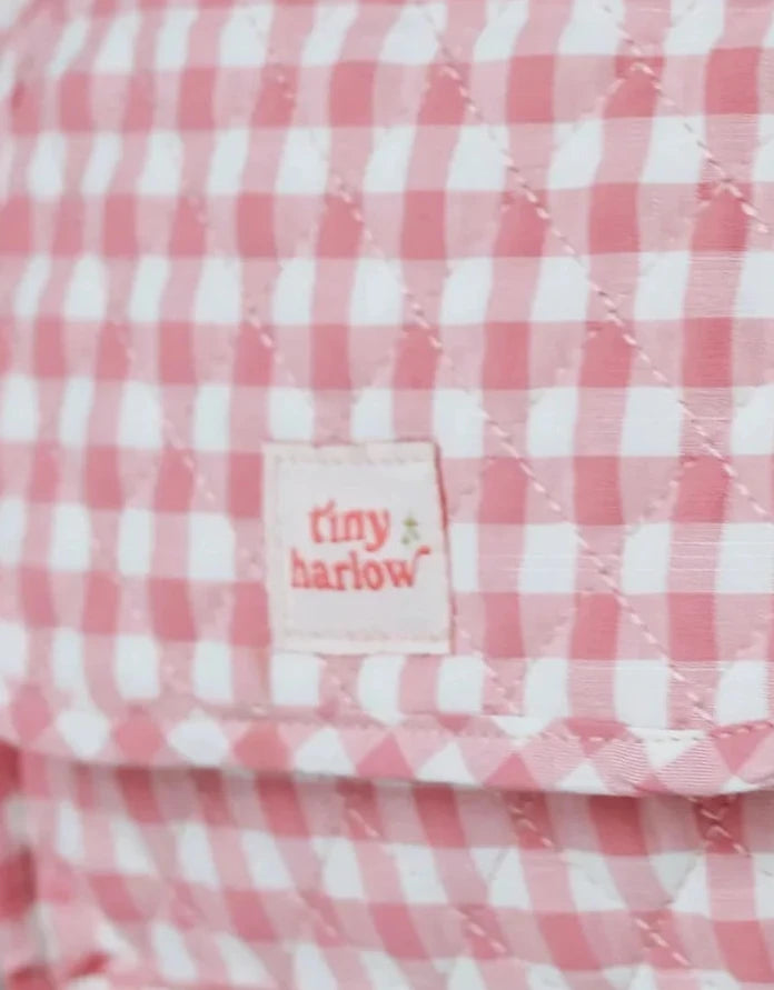 Chaise haute de table pour poupée | Rose Vichy