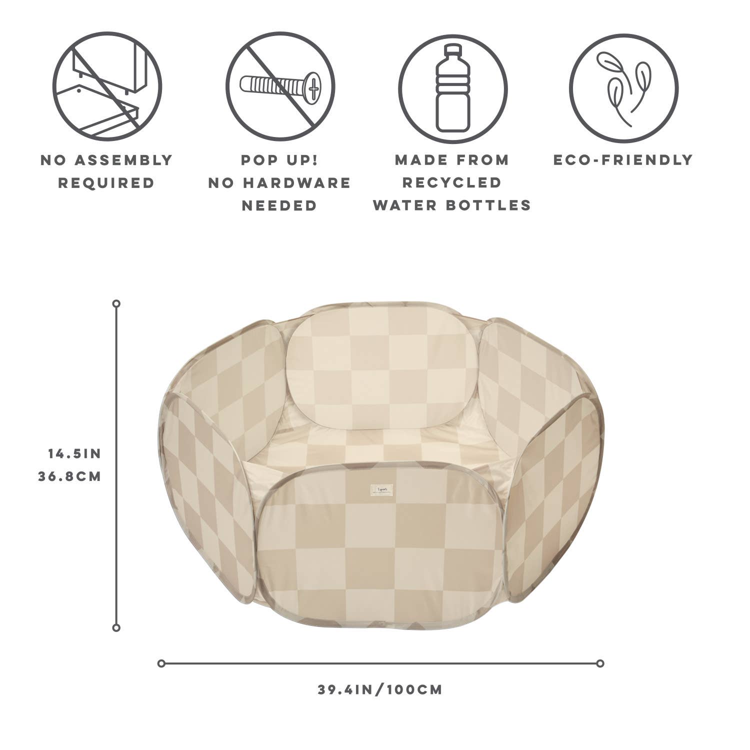 Piscine à balles enfant tissu recyclé | Terrazzo Beige