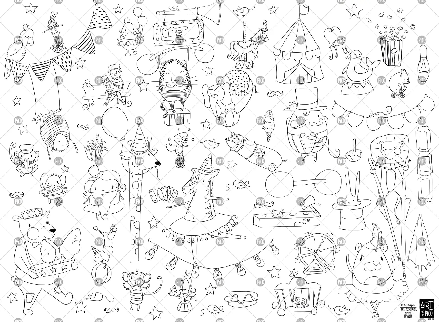 Affiche géante à colorier | Le cirque