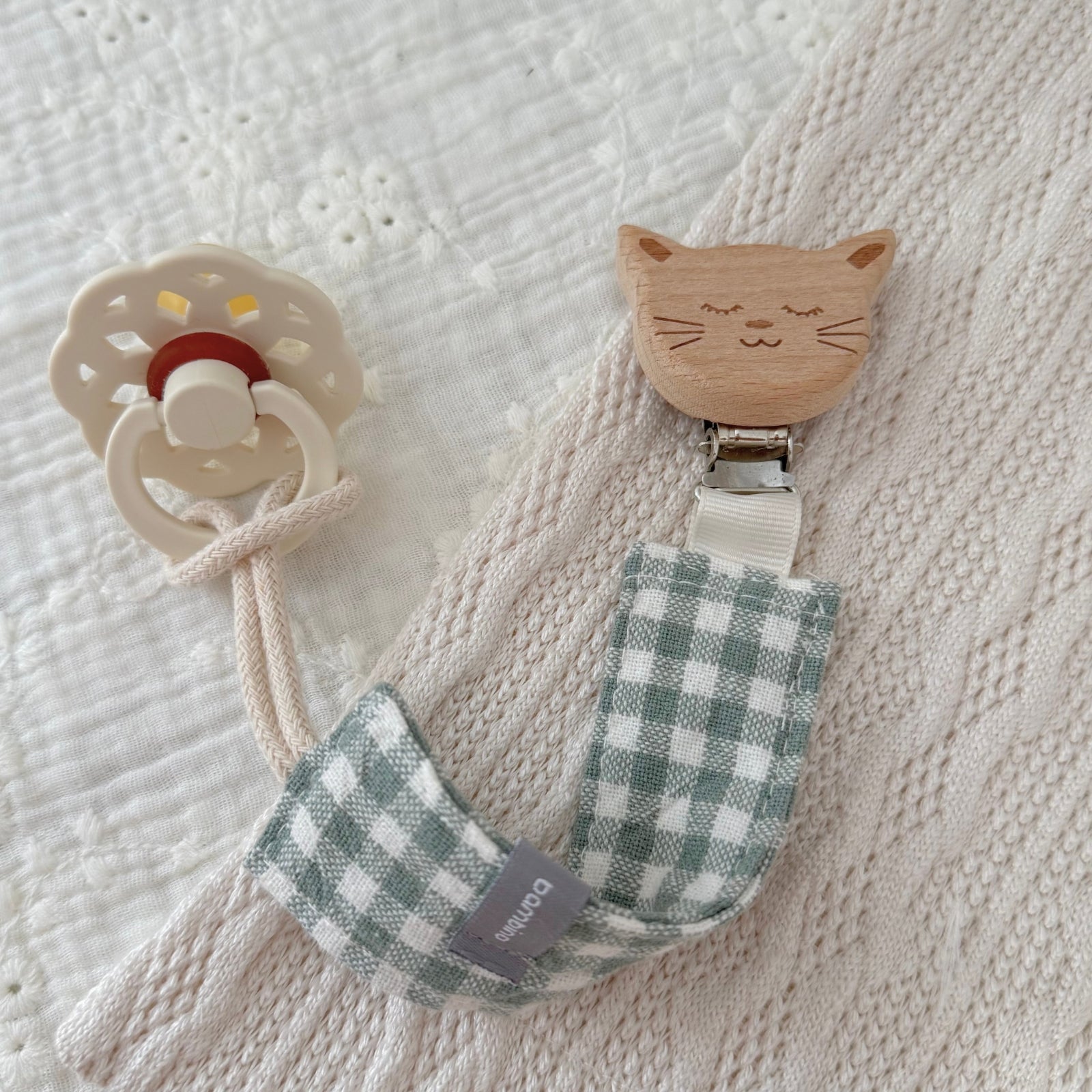 Attache-suce en coton | Vichy sauge