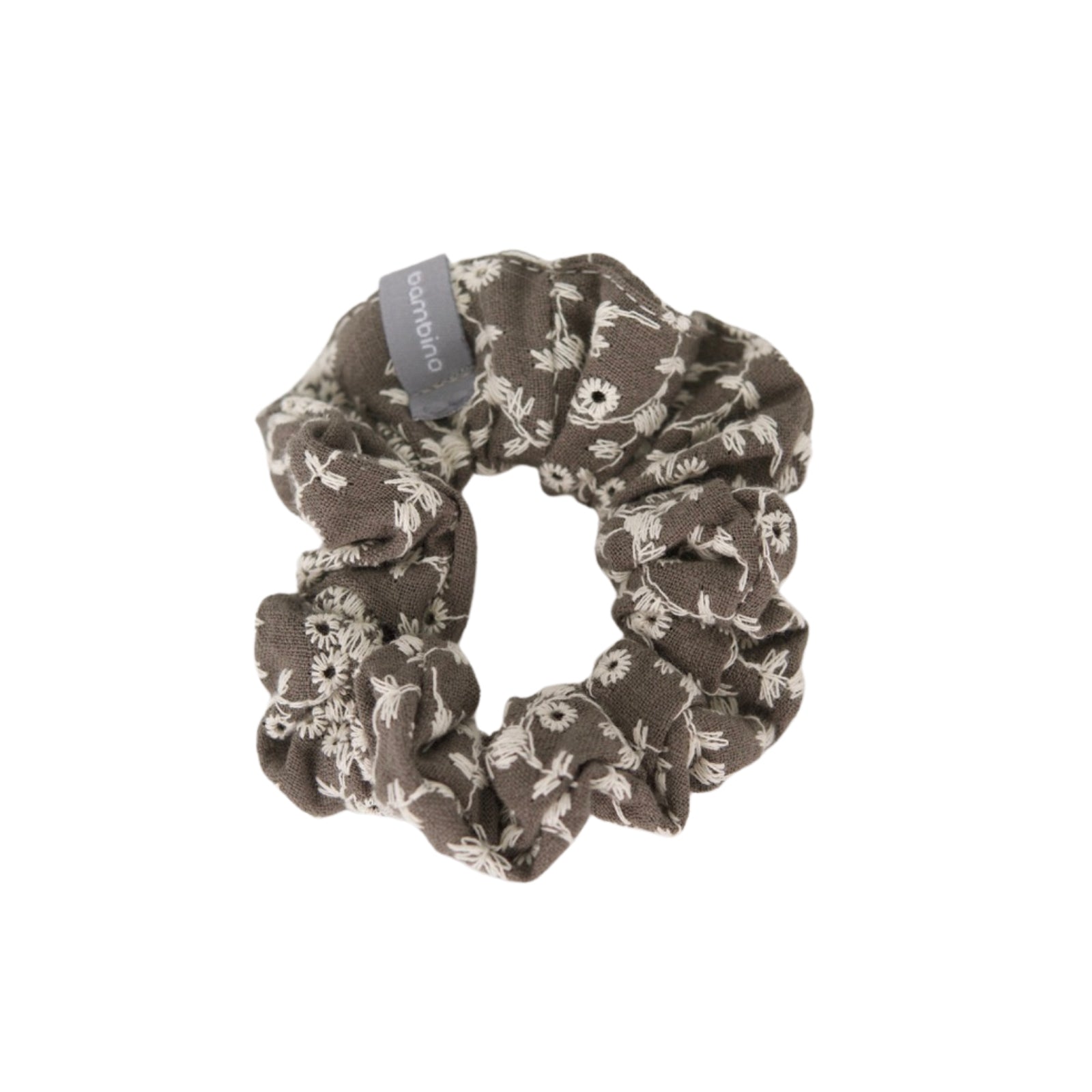 Chouchou élastique enfant | Broderie vintage kaki