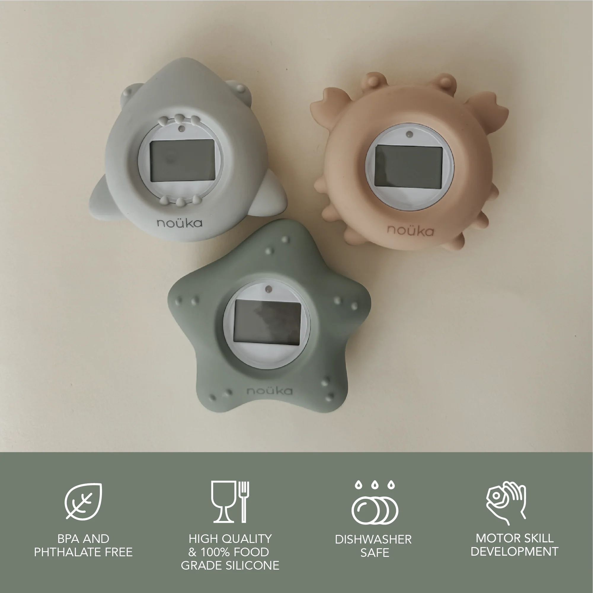 Bath Thermometer | Crab soft blush