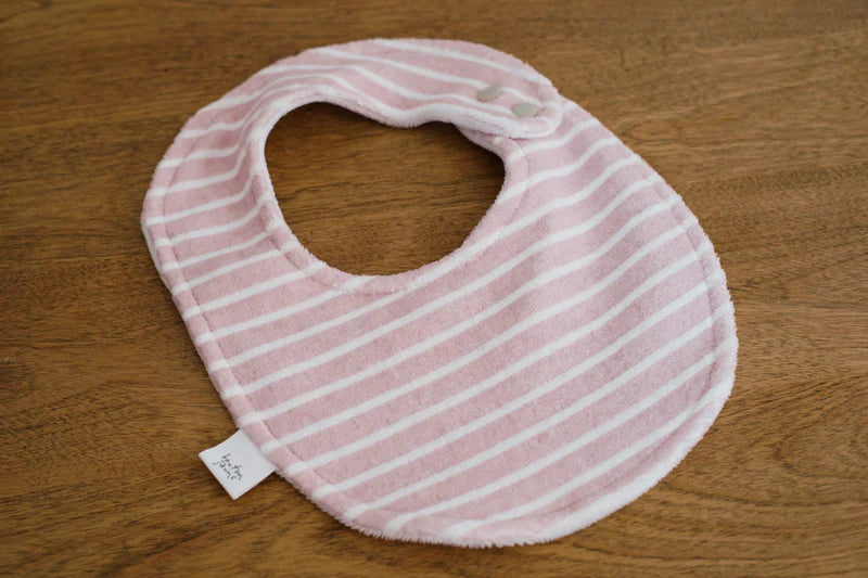 Terrycloth Bib | Pink Stripes