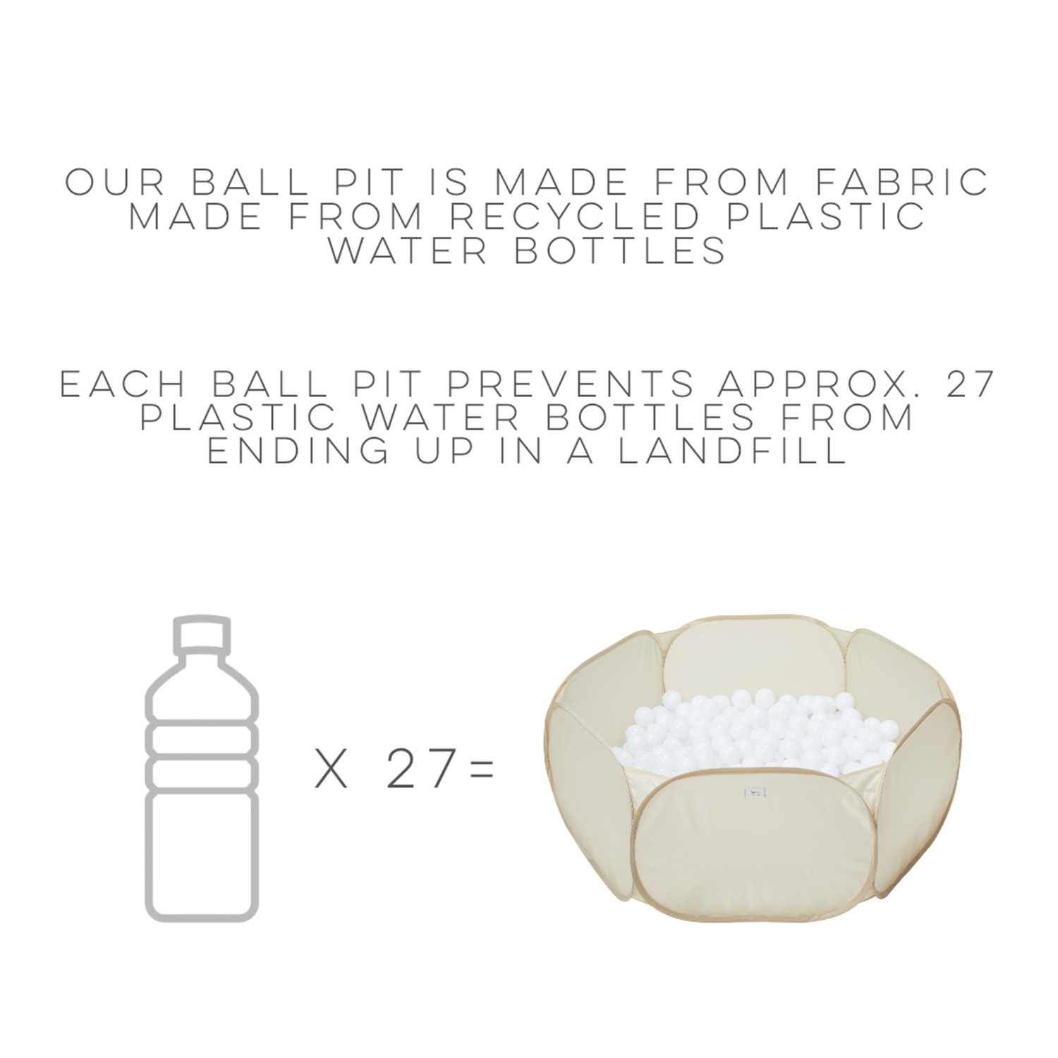 Piscine à balles enfant tissu recyclé | Terrazzo Beige