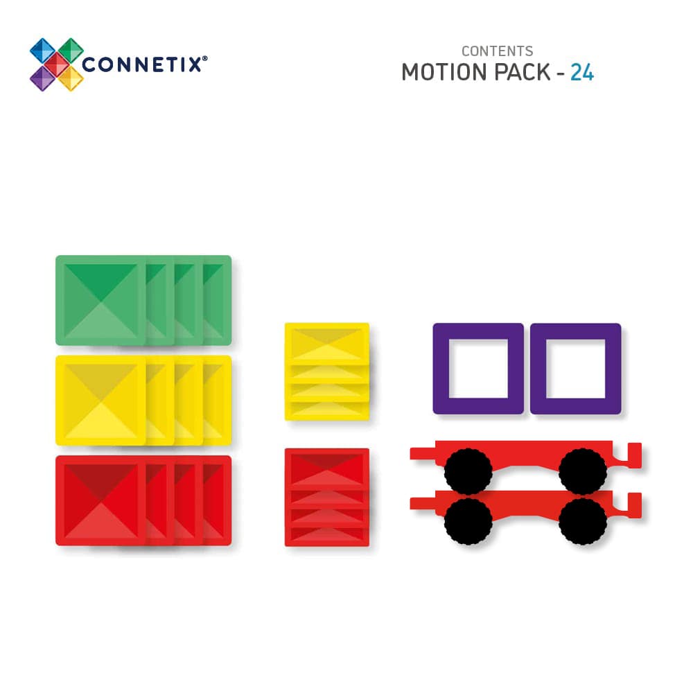 Tuiles magnétiques Connetix | Rainbow motion pack | 24 pc