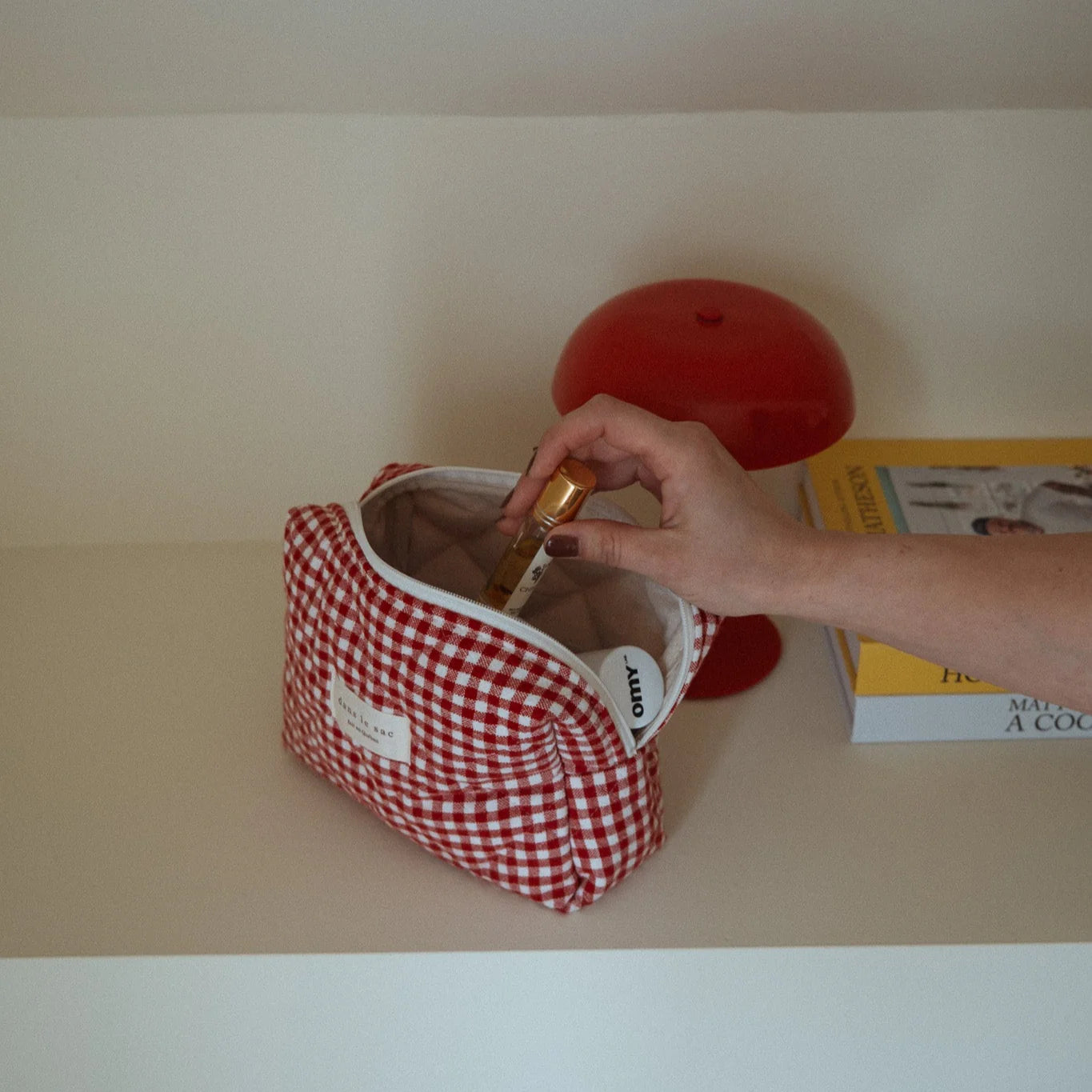 Pochette matelassée | Vichy rouge