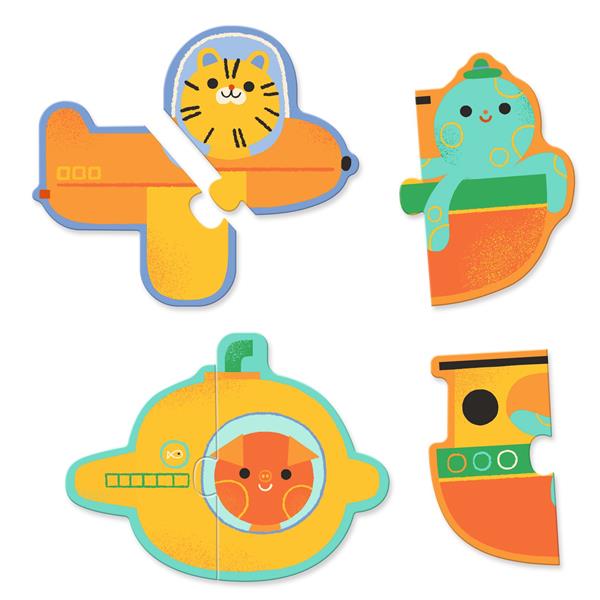 Set of 10 duo puzzles | Vehicles