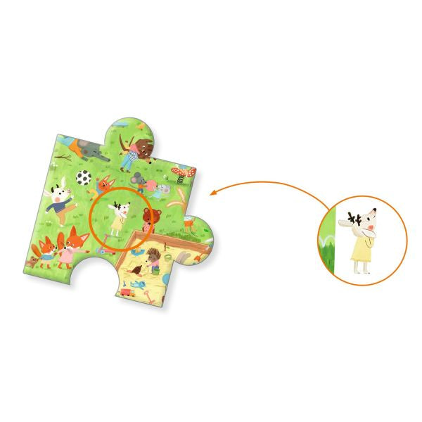 Puzzle observation cherche & trouve | Le square des petits amis | 35 pcs