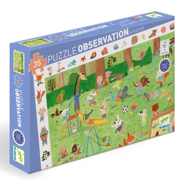Puzzle observation cherche & trouve | Le square des petits amis | 35 pcs