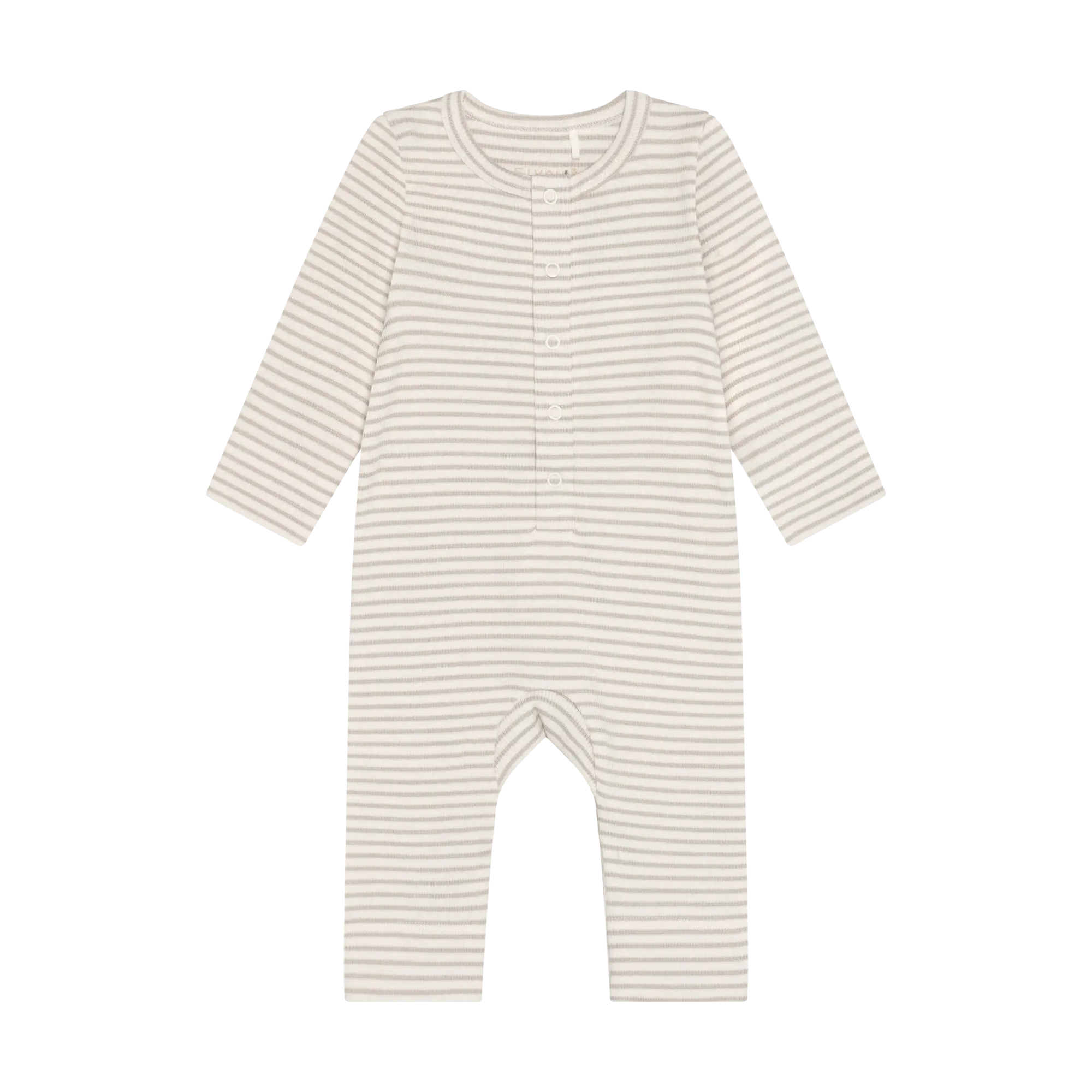 barboteuse Fixoni beige lignée en coton pour enfant - Fixoni beige striped baby romper