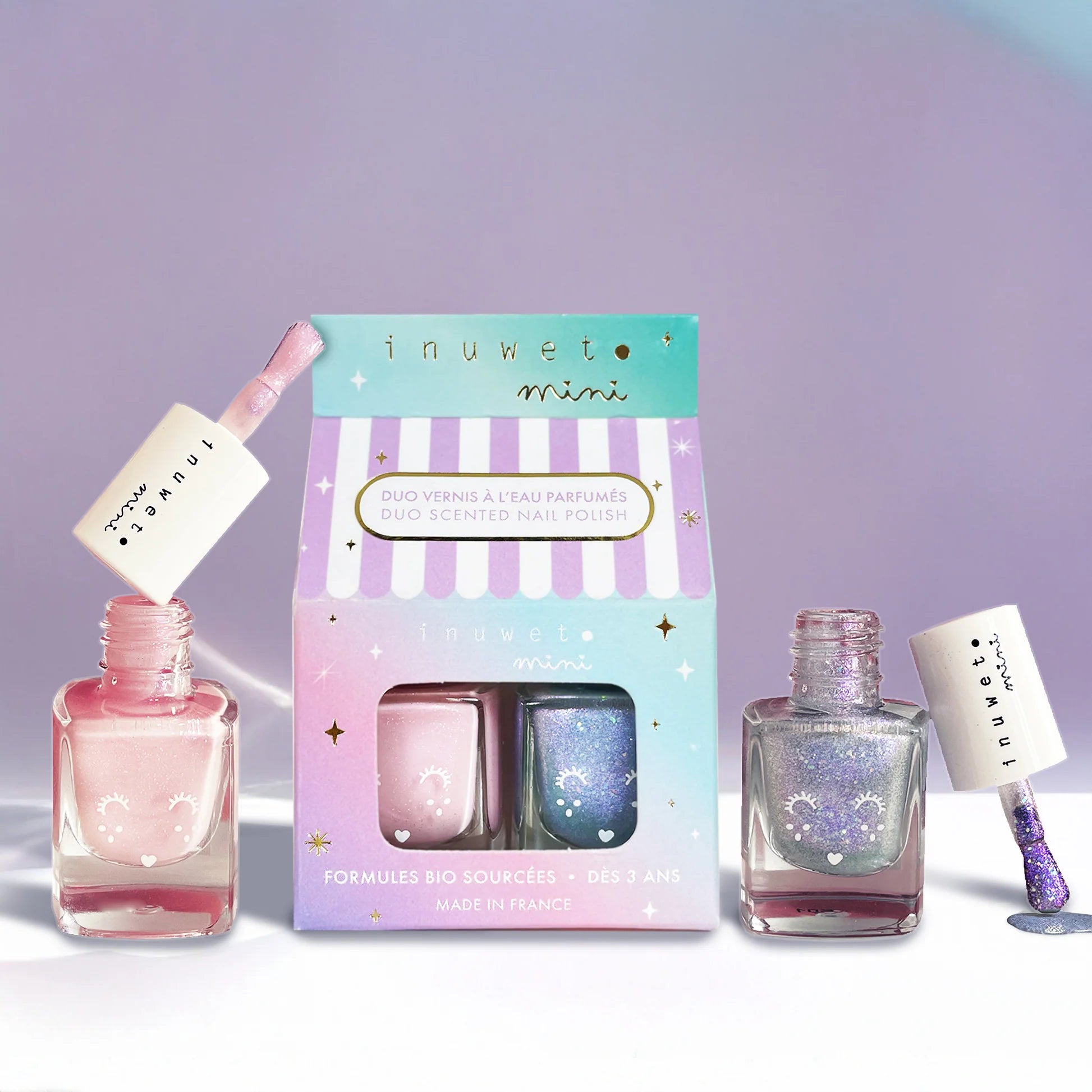 Inuwet vernis à ongles enfants pastèque et vanille Aqualand