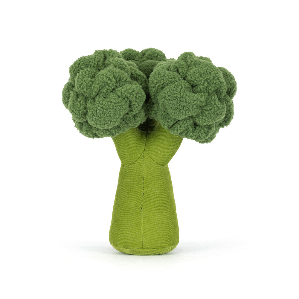 Peluche Jellycat brocoli amusant sur surface claire – Jellycat Amuseables Broccoli plush on light surface – Olie & co