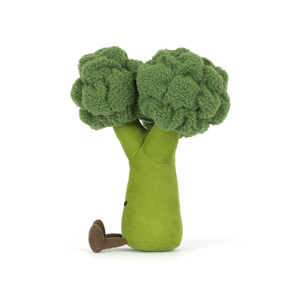 Peluche Jellycat brocoli amusant sur surface claire – Jellycat Amuseables Broccoli plush on light surface – Olie & co