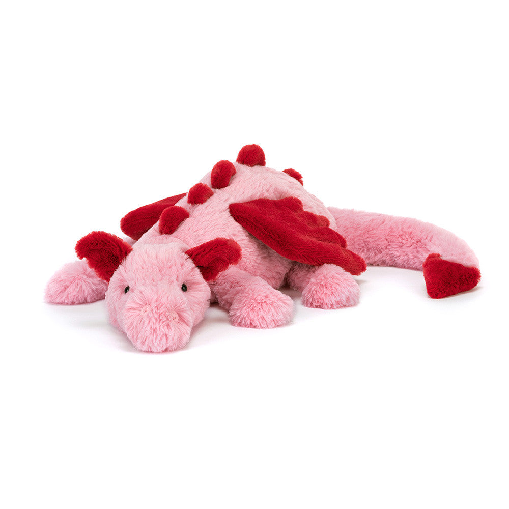 Peluche Jellycat | Dragon coeur rose et rouge