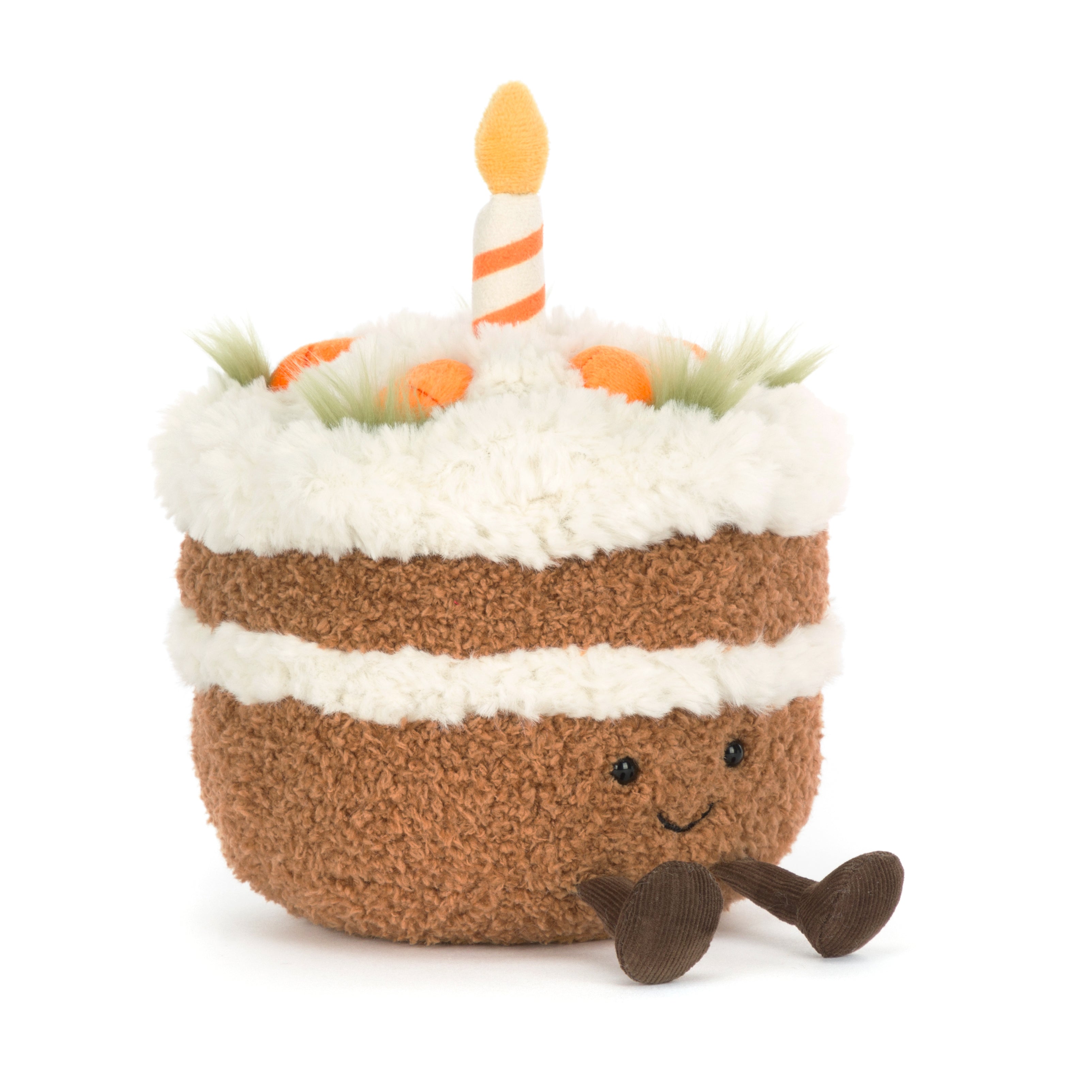 Peluche gâteau au carotte Jellycat Amuseables parfait premier anniversaire -
Jellycat carrot cake plush Amuseables displayed as playful dessert character