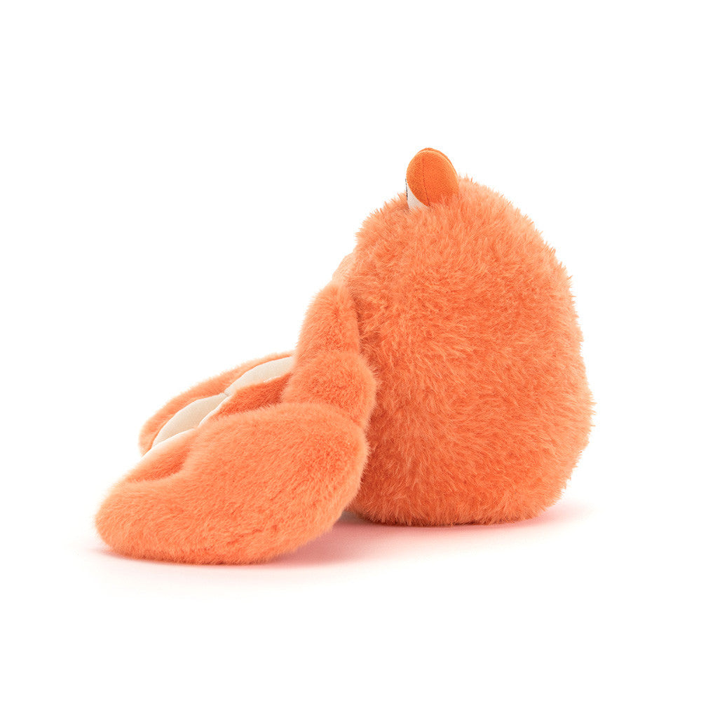 Peluche Jellycat Pinchsnap le crabe avec pinces douces, yeux brodés et corps rouge texturé – Jellycat Pinchsnap Crab plush with soft claws, embroidered eyes and textured red body – Olie & co