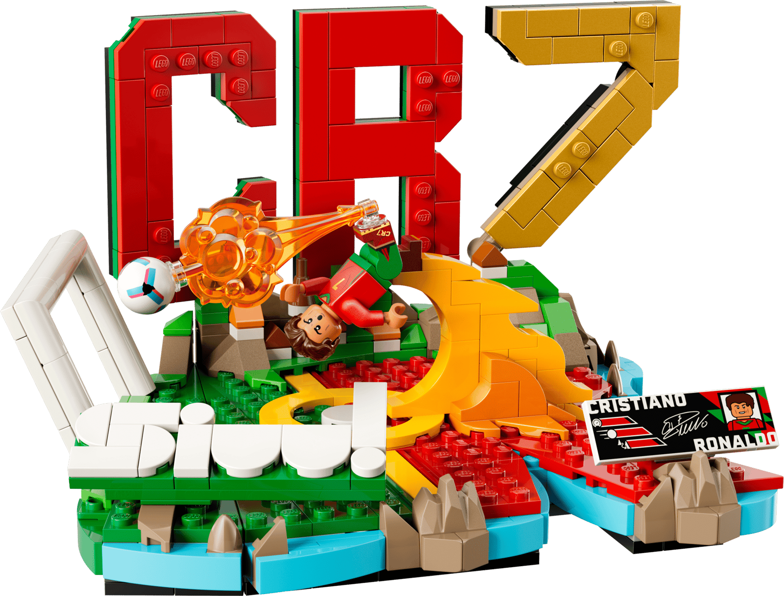 LEGO® Editions CR7 Cristiano Ronaldo avec figurine, base CR7 et couleurs du Portugal – LEGO® Editions CR7 Cristiano Ronaldo set with minifigure, CR7 base and Portugal colors – Olie & co