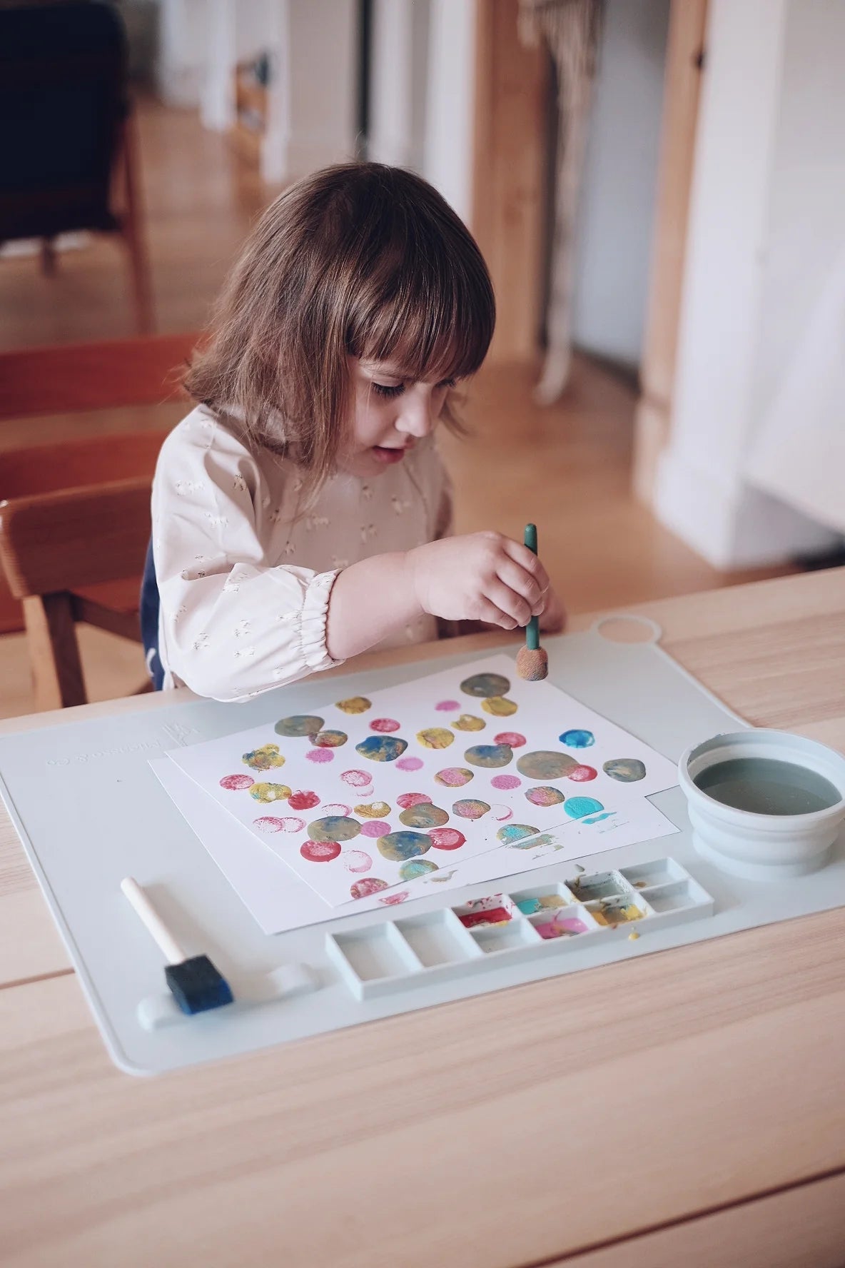 Kids Silicone Art Placemat | Blue Cupcake